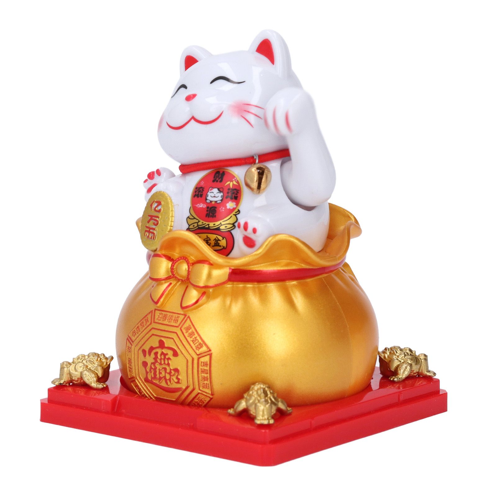 Lucky Cat Statue Automatic Waving Arm Solar Powered Wealth Welcoming Lucky Cat — image 1