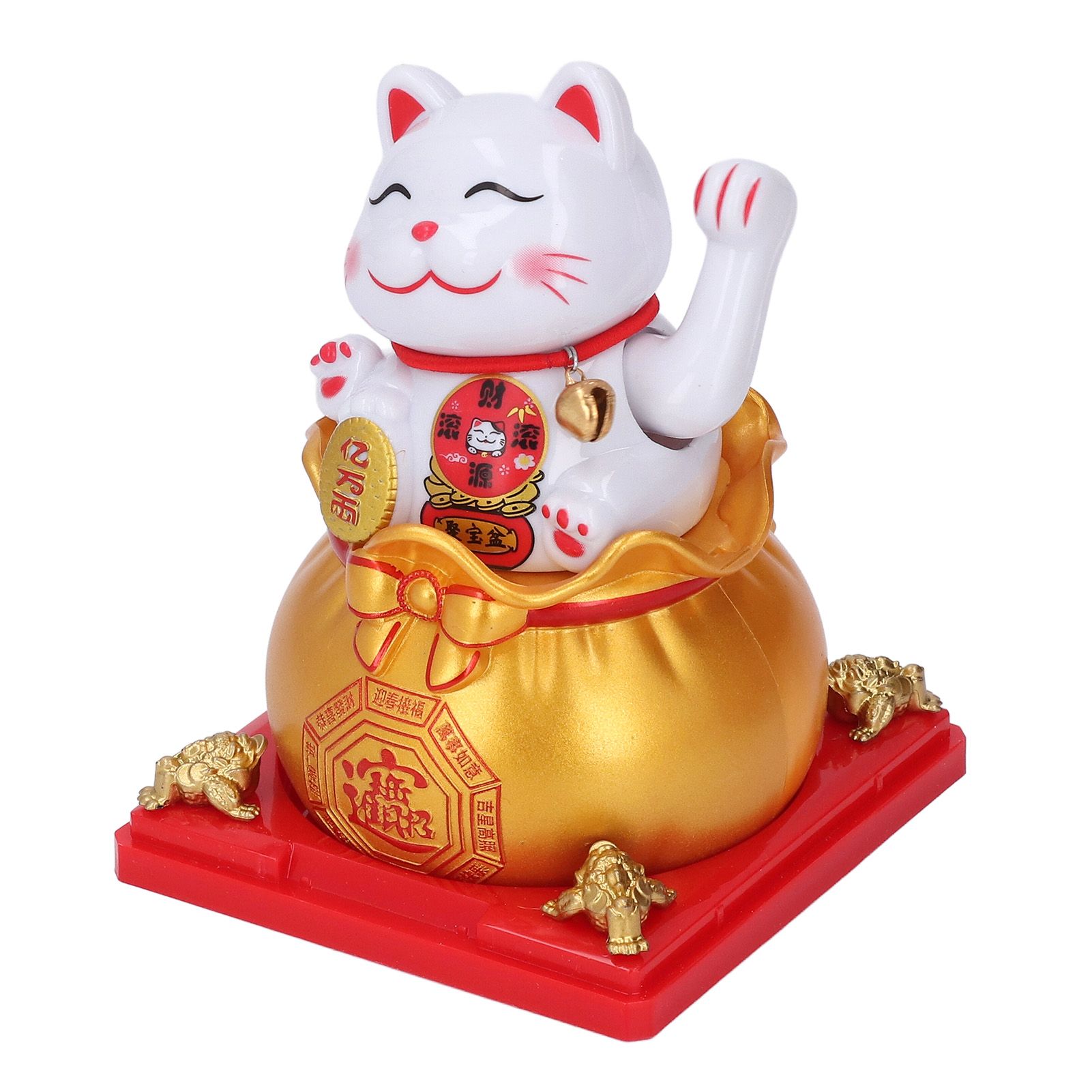 Lucky Cat Statue Automatic Waving Arm Solar Powered Wealth Welcoming Lucky Cat view 8