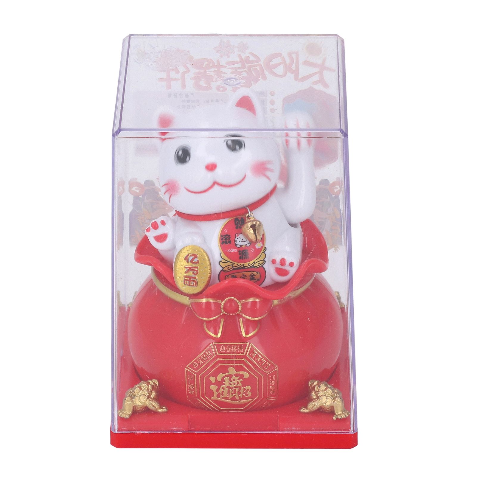Lucky Cat Statue Automatic Waving Arm Solar Powered Wealth Welcoming Lucky Cat view 3
