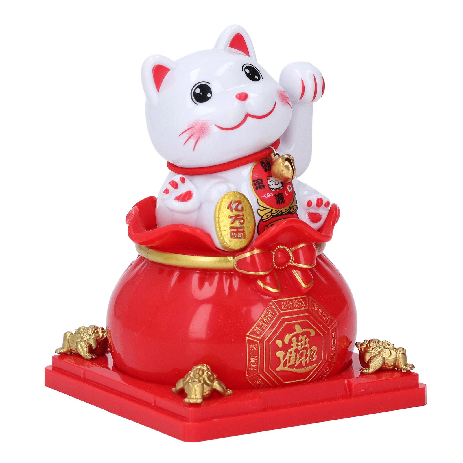 Lucky Cat Statue Automatic Waving Arm Solar Powered Wealth Welcoming Lucky Cat view 4