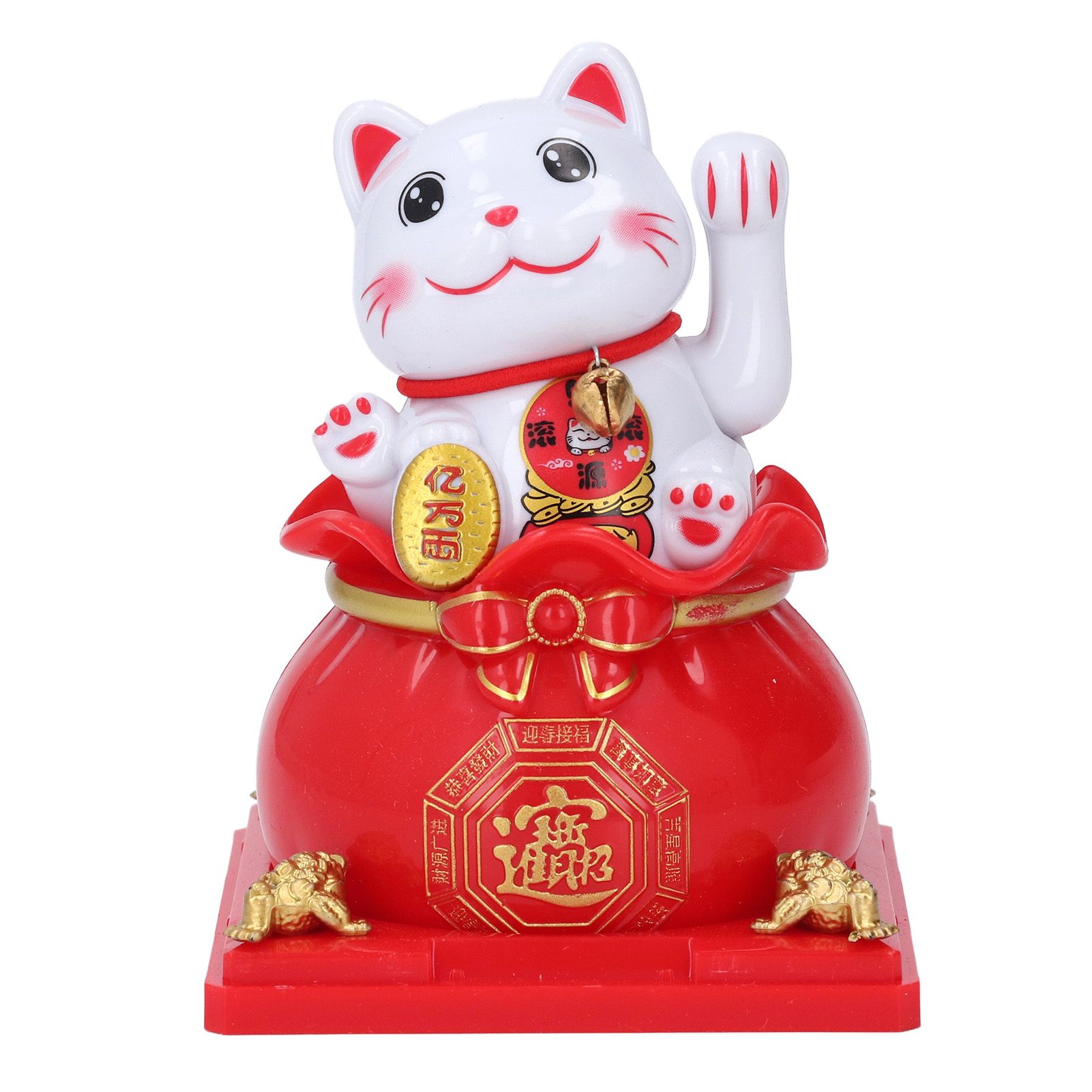 Lucky Cat Statue Automatic Waving Arm Solar Powered Wealth Welcoming Lucky Cat view 6