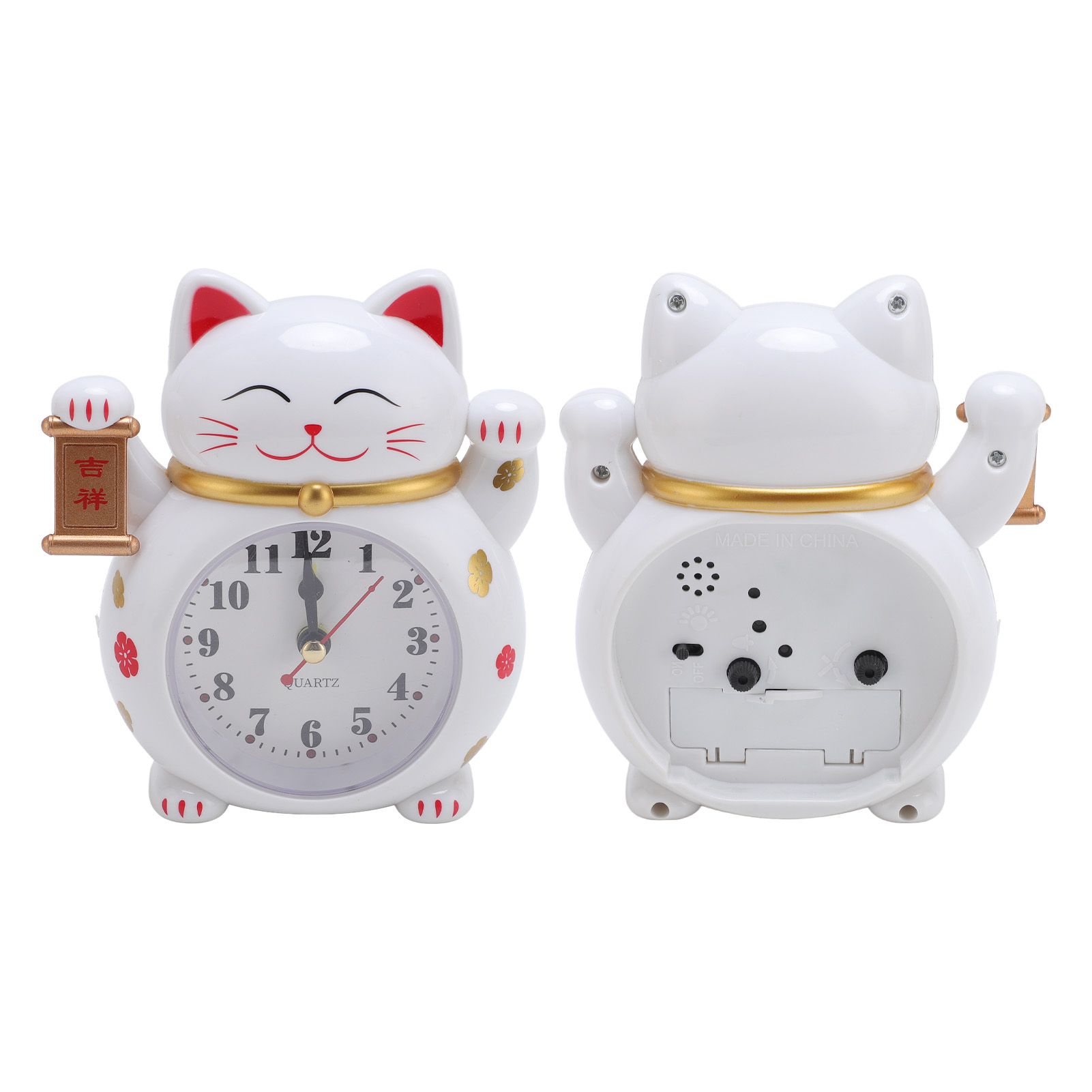 Lucky Cat Clock Accurate Plastic Cute Cartoon Good Lucky Cat Alarm Clock for view 12