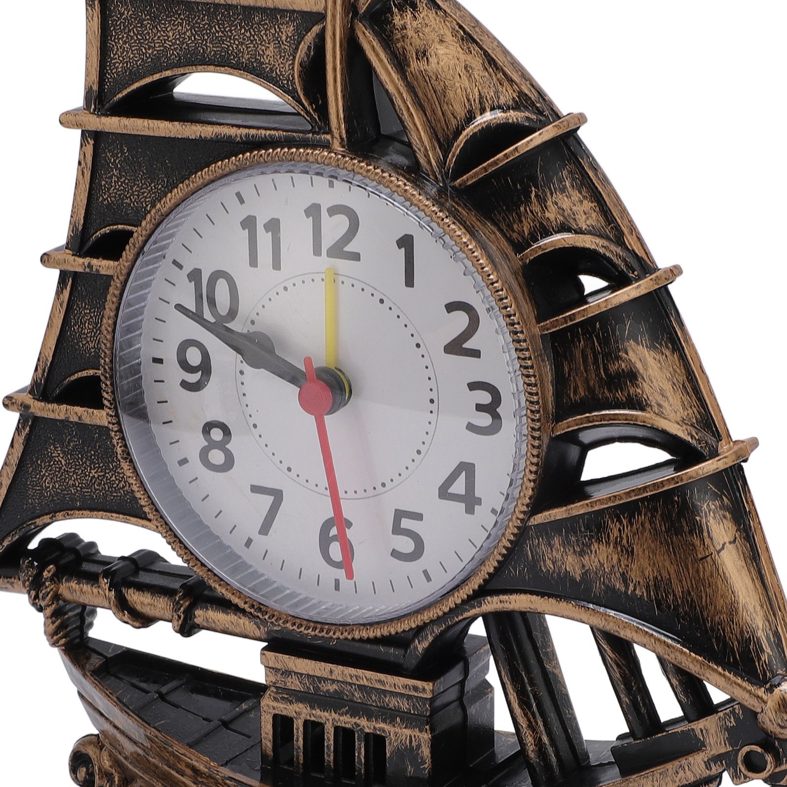 Sailboat Figurine Clock Antique Decorative Easy To Maintain Boat Figurine Time view 2