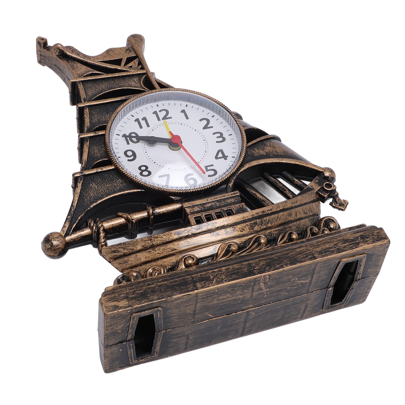Sailboat Figurine Clock Antique Decorative Easy To Maintain Boat Figurine Time view 11