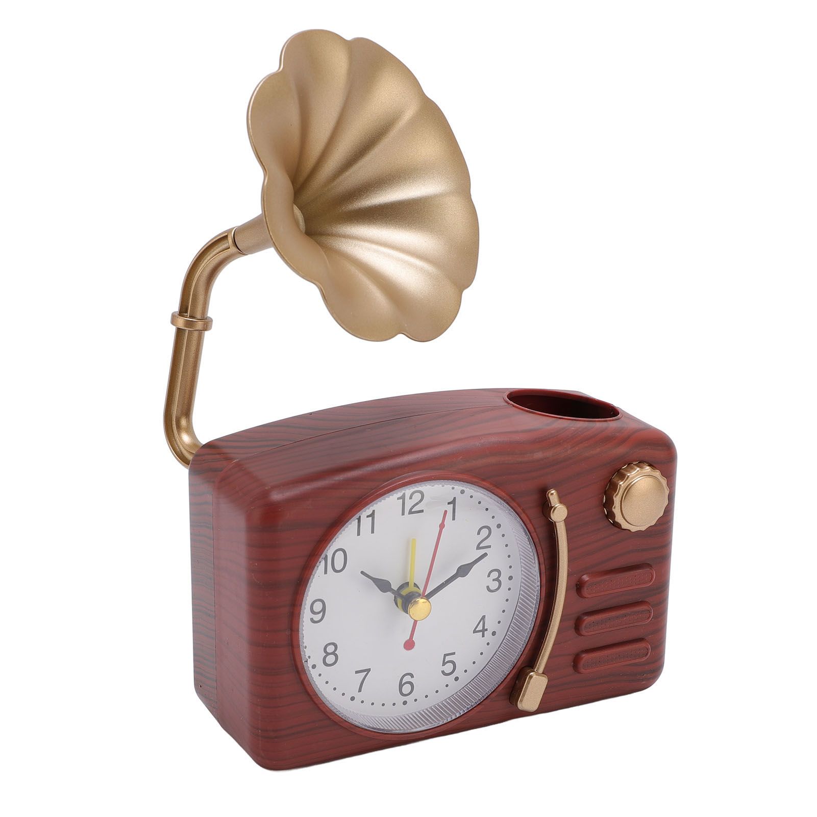 Vintage Gramophone Alarm Clock Plastic Simulated Phonograph Battery Operated — image 1