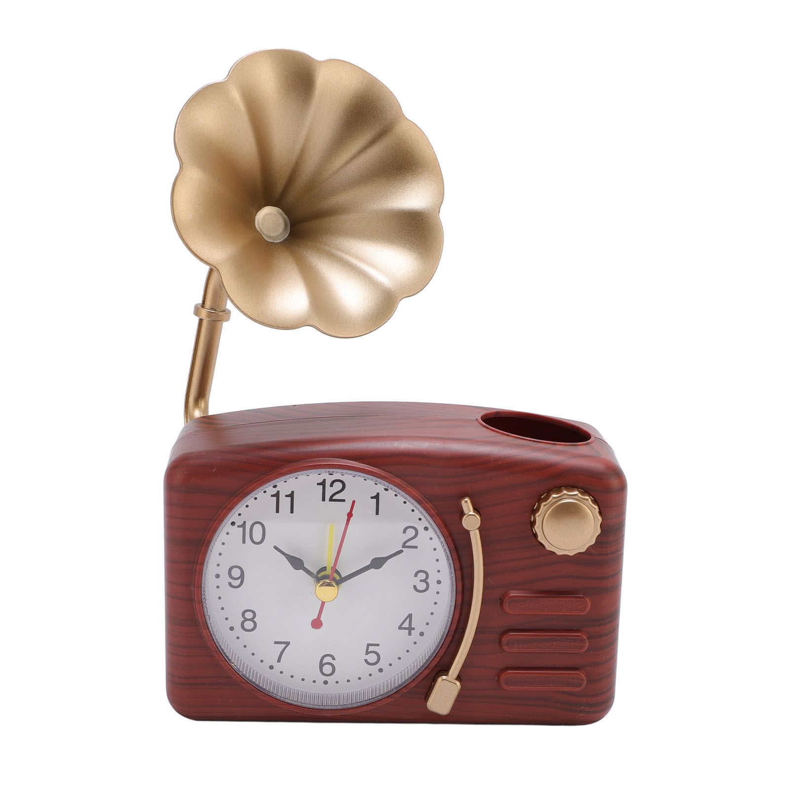 Vintage Gramophone Alarm Clock Plastic Simulated Phonograph Battery Operated view 4