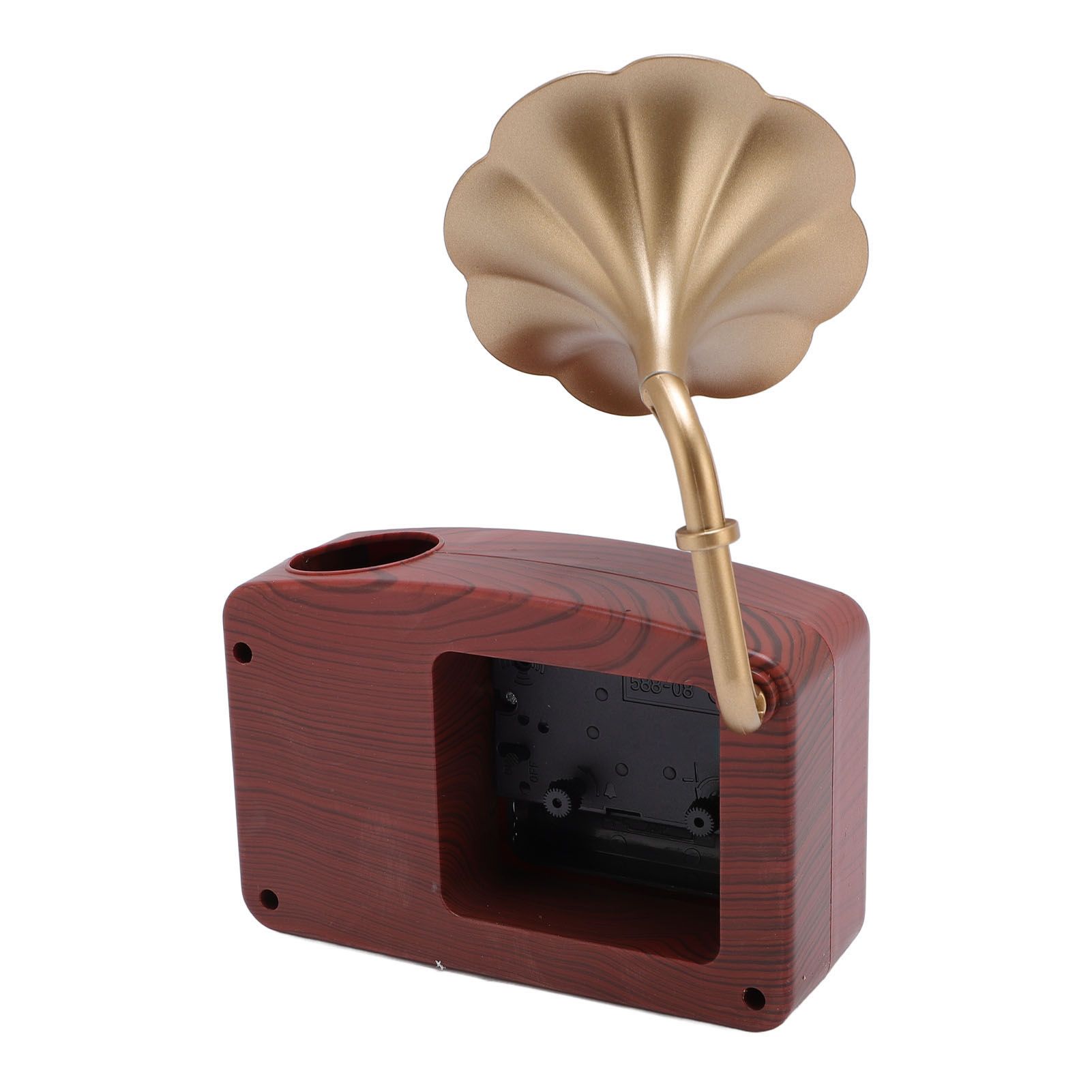 Vintage Gramophone Alarm Clock Plastic Simulated Phonograph Battery Operated view 11