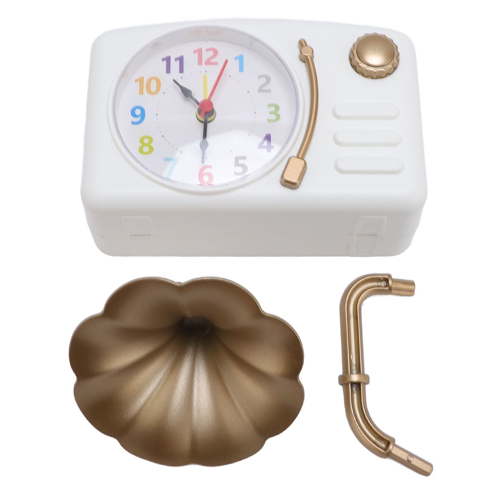 Vintage Gramophone Alarm Clock Plastic Simulated Phonograph Battery Operated view 3