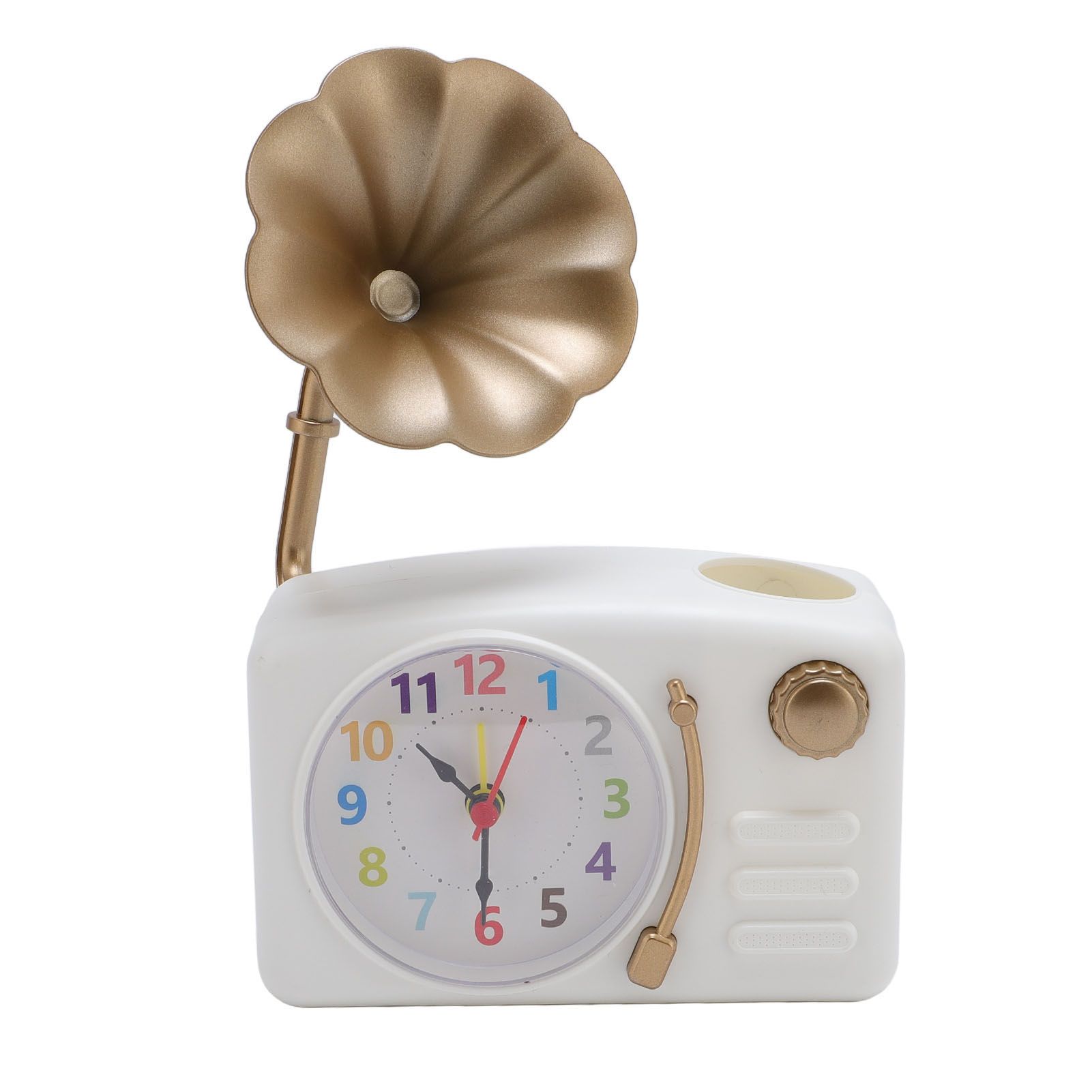Vintage Gramophone Alarm Clock Plastic Simulated Phonograph Battery Operated view 4