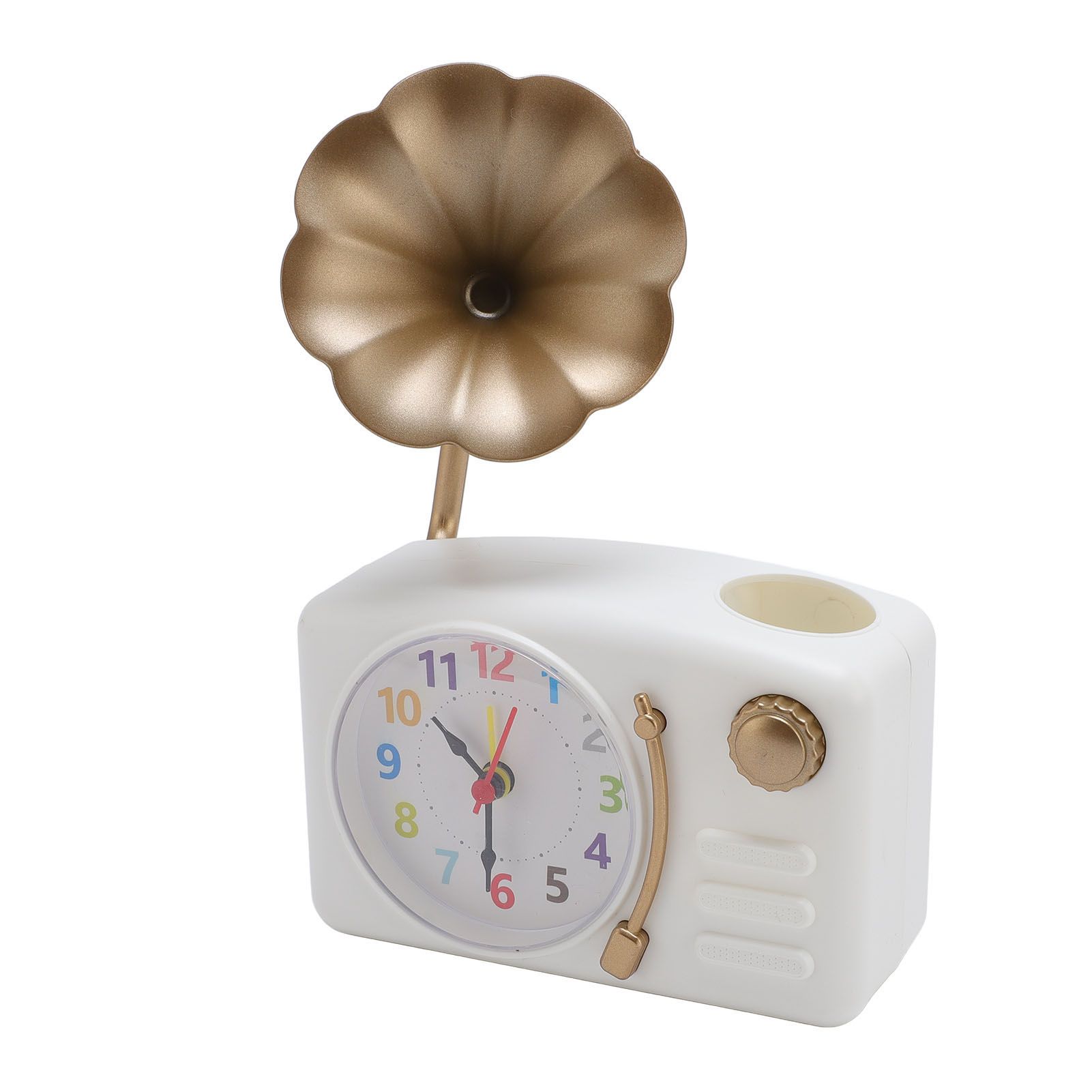Vintage Gramophone Alarm Clock Plastic Simulated Phonograph Battery Operated view 6