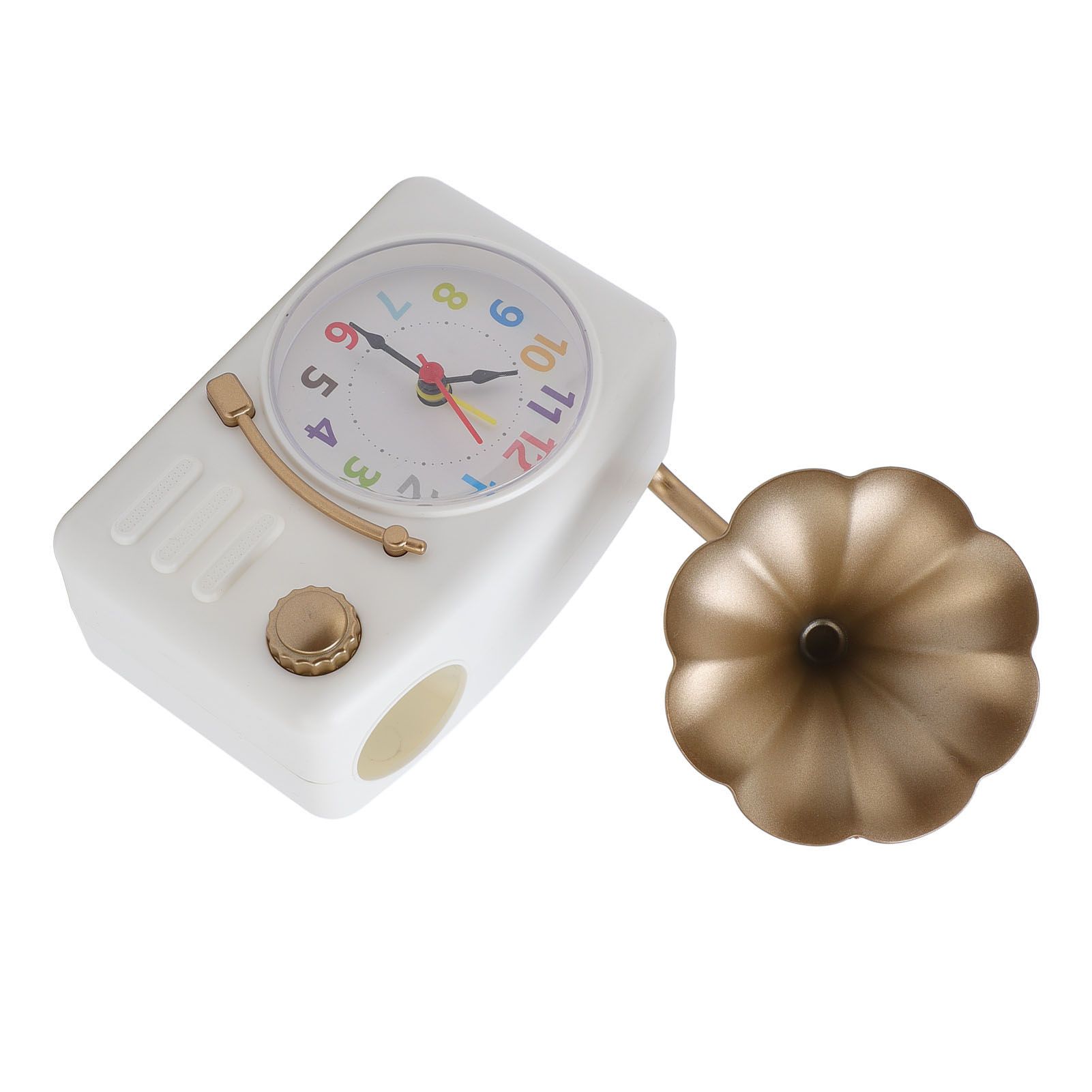 Vintage Gramophone Alarm Clock Plastic Simulated Phonograph Battery Operated view 11