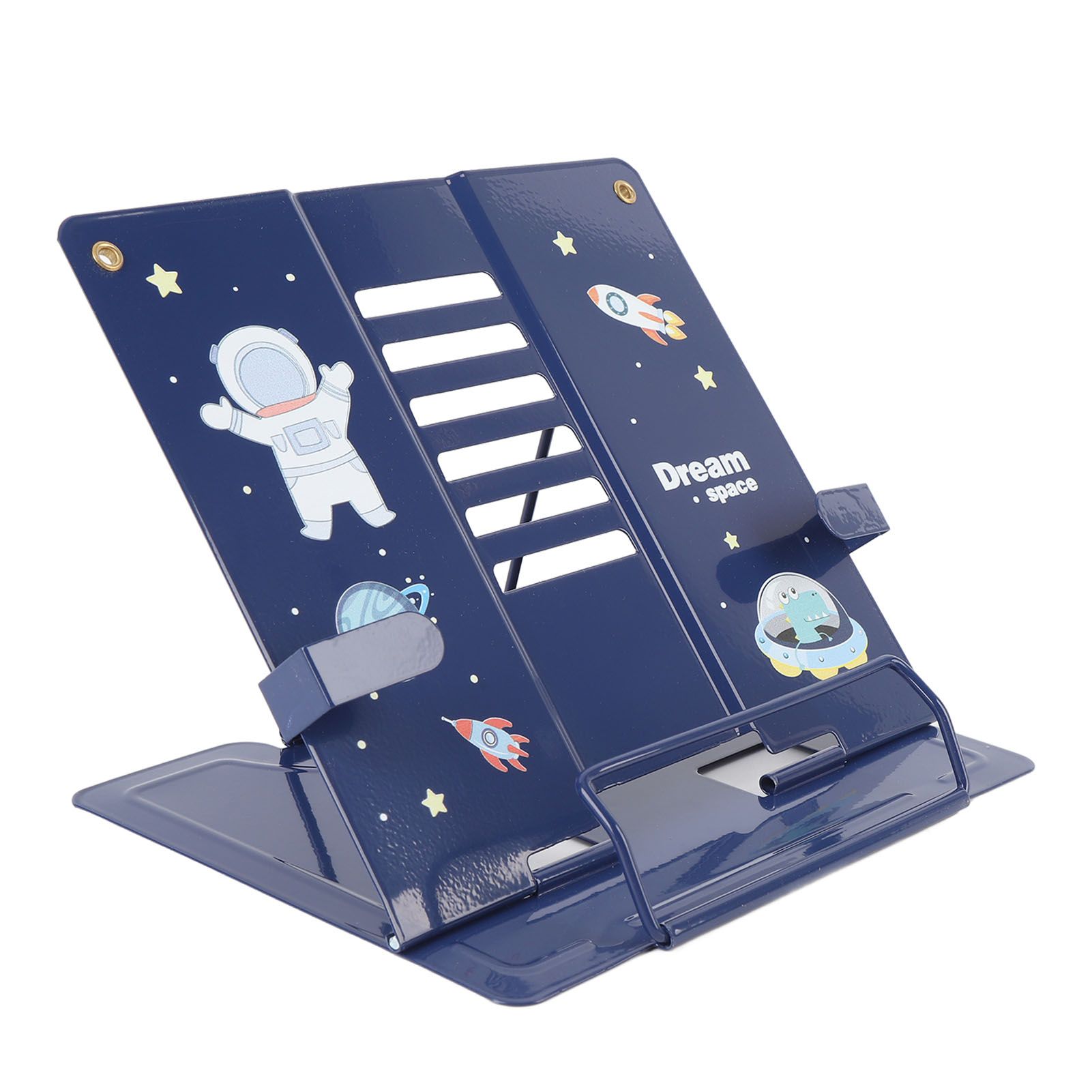 Book Holder Desk Reading Display Stand Stable Metal Steel Plate Adjustable for view 3