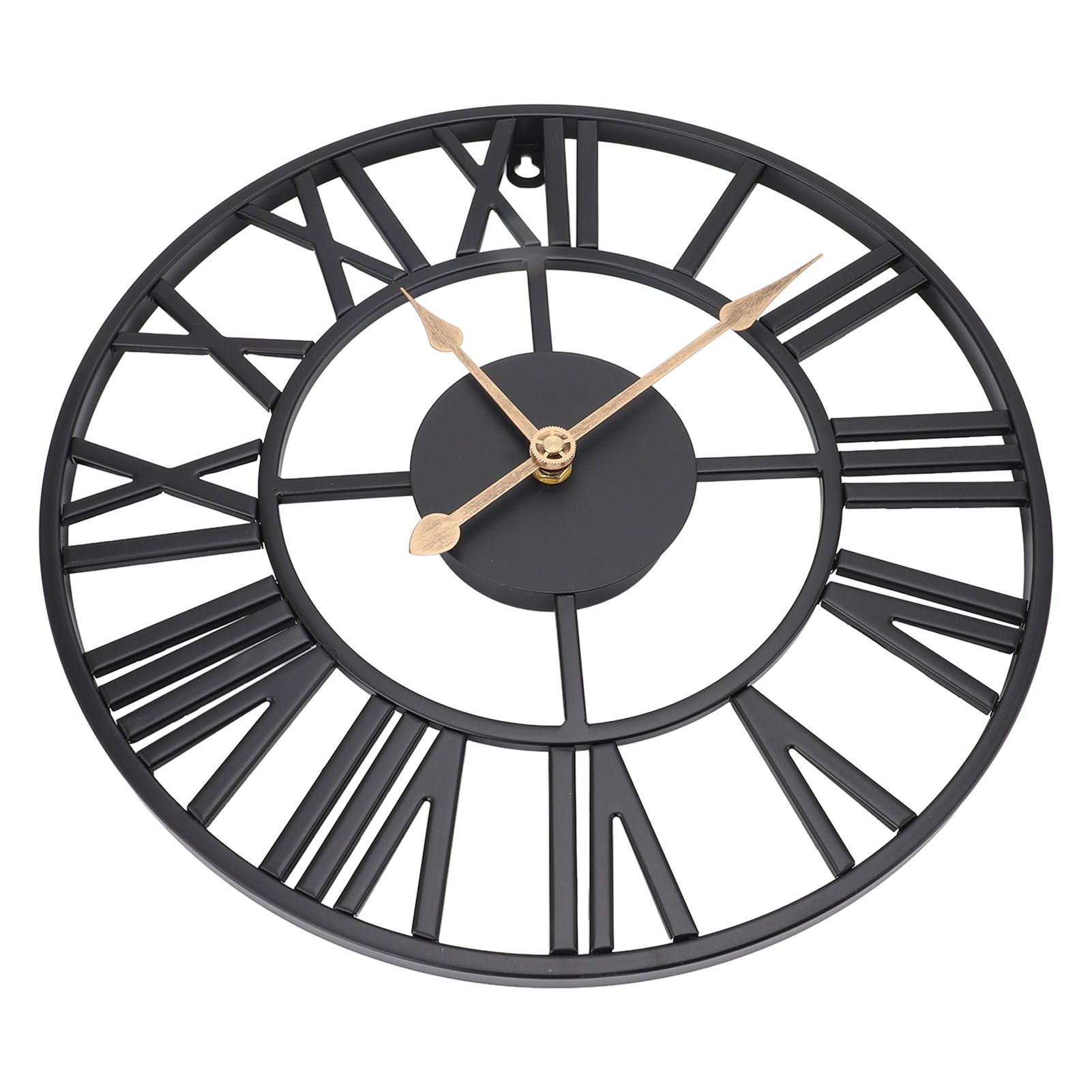 Metal Wall Clock Decor Battery Operated Silent Round Retro Style Iron Large view 4