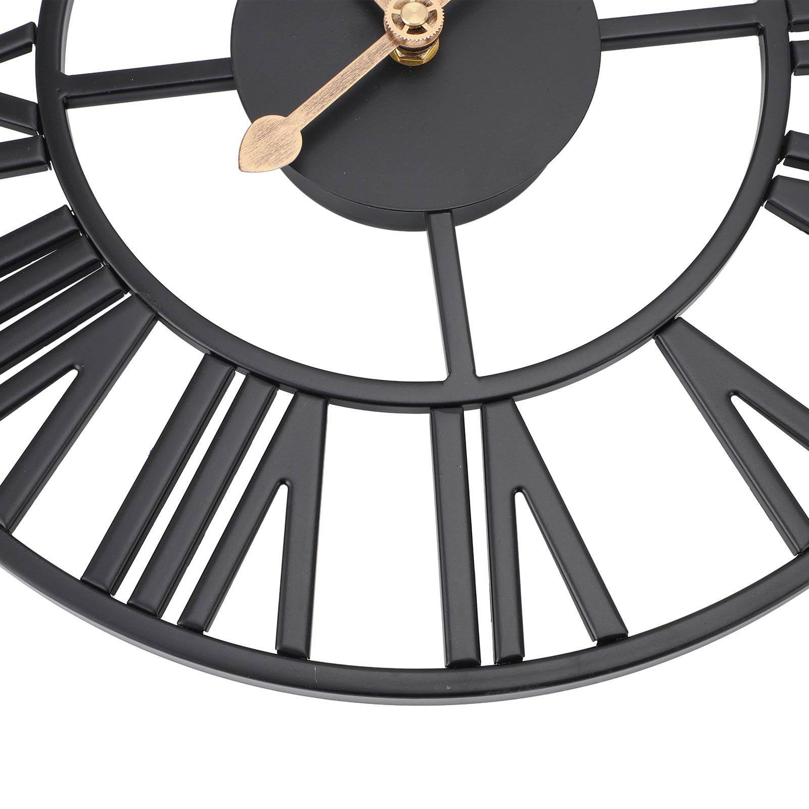 Metal Wall Clock Decor Battery Operated Silent Round Retro Style Iron Large view 5