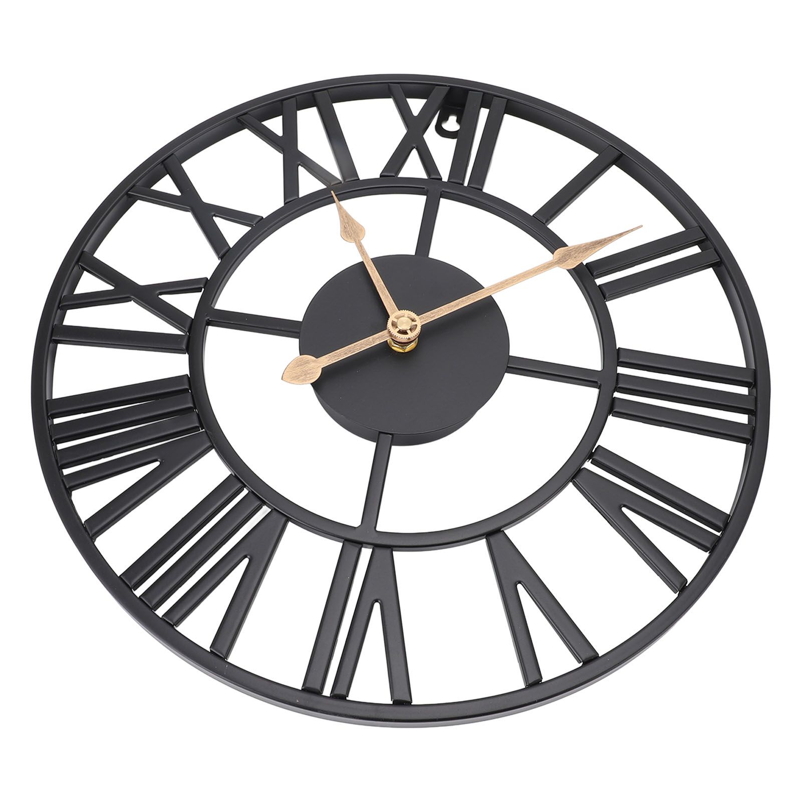 Metal Wall Clock Decor Battery Operated Silent Round Retro Style Iron Large view 6