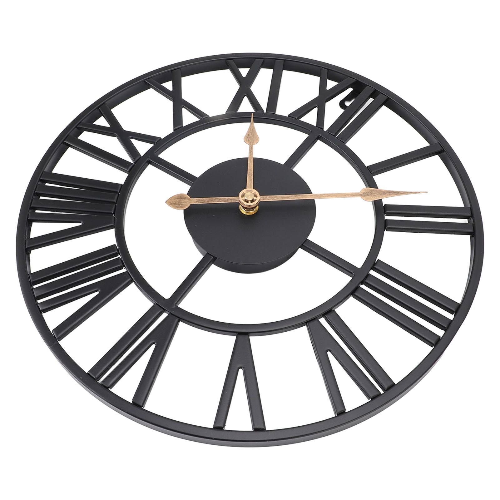Metal Wall Clock Decor Battery Operated Silent Round Retro Style Iron Large view 8