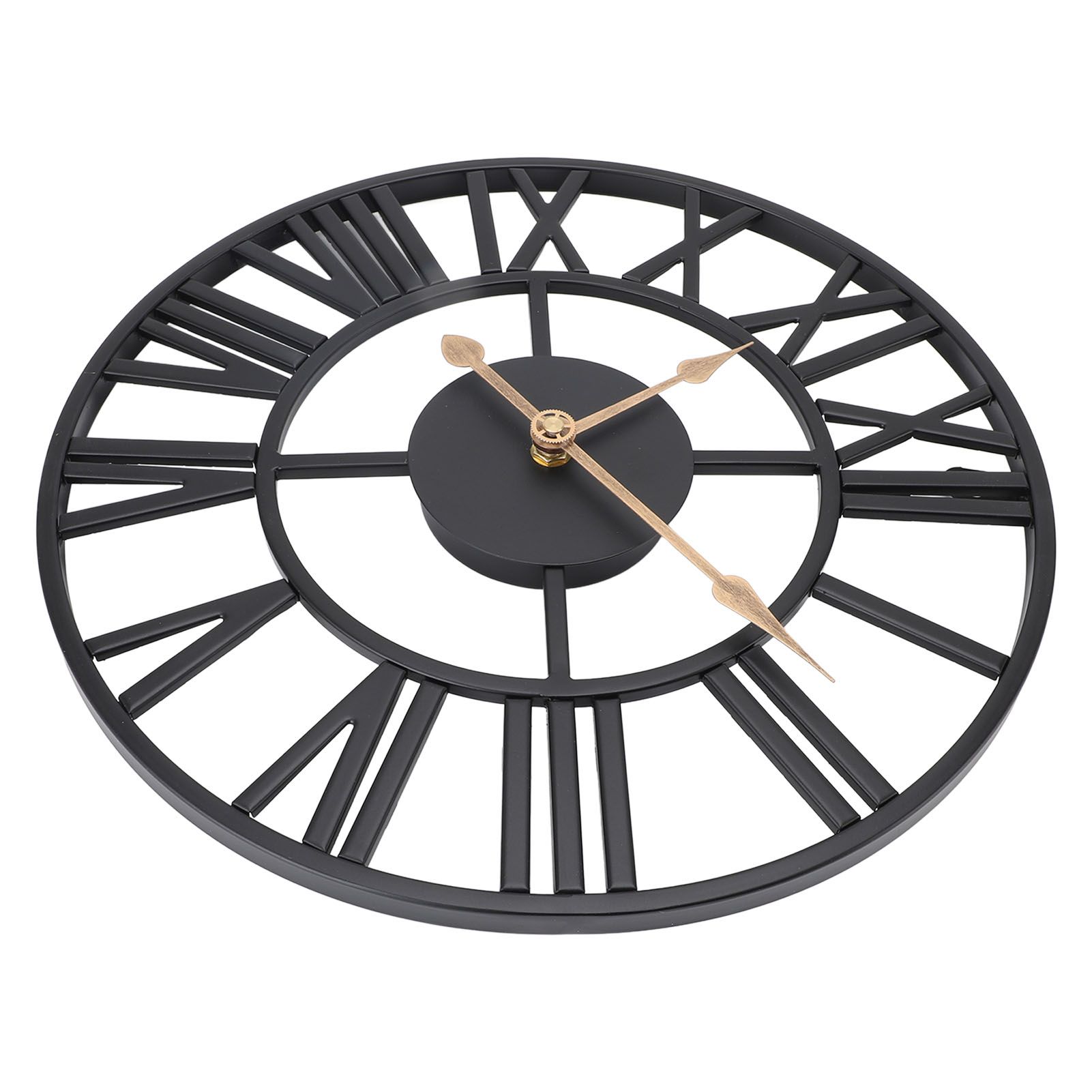 Metal Wall Clock Decor Battery Operated Silent Round Retro Style Iron Large view 9
