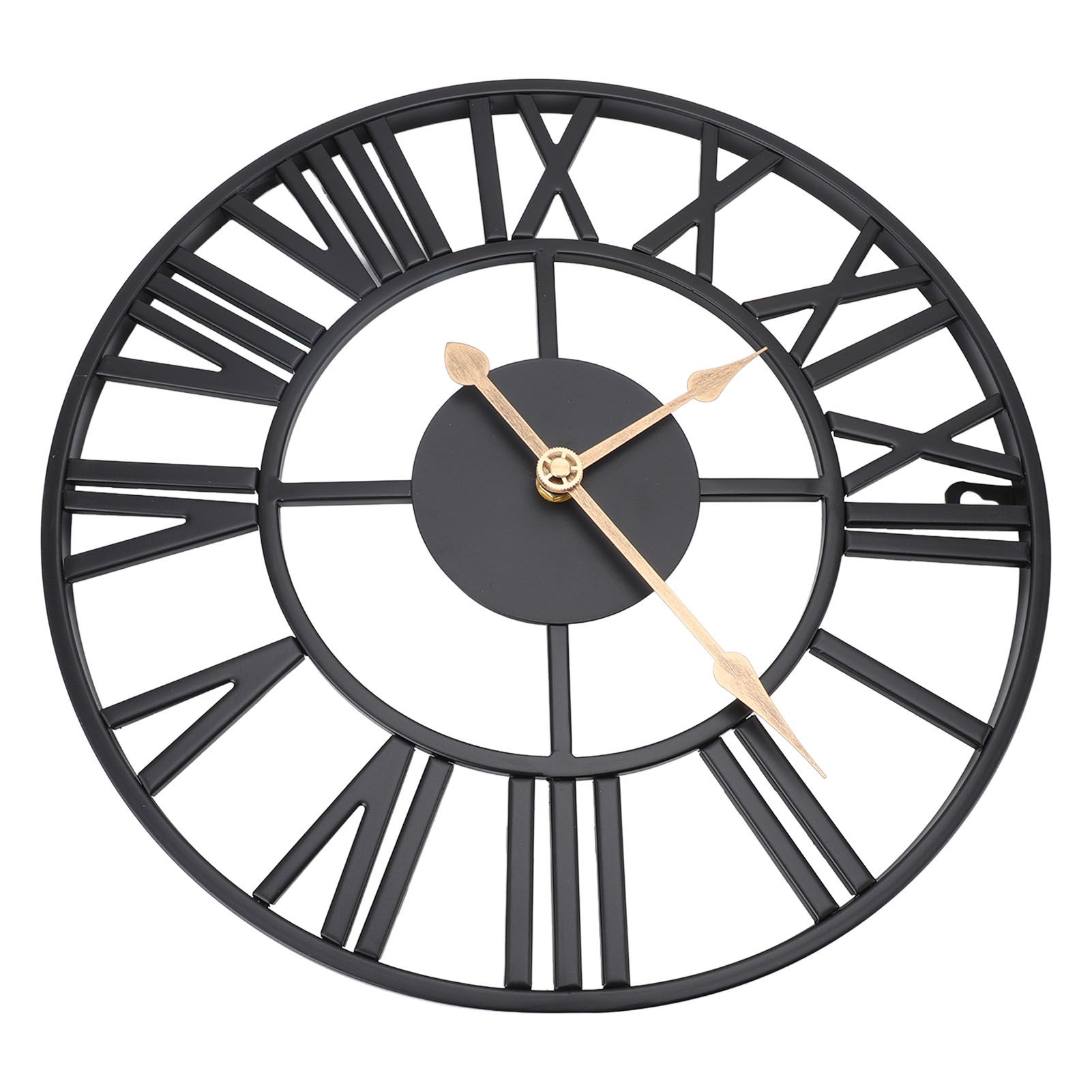 Metal Wall Clock Decor Battery Operated Silent Round Retro Style Iron Large view 10