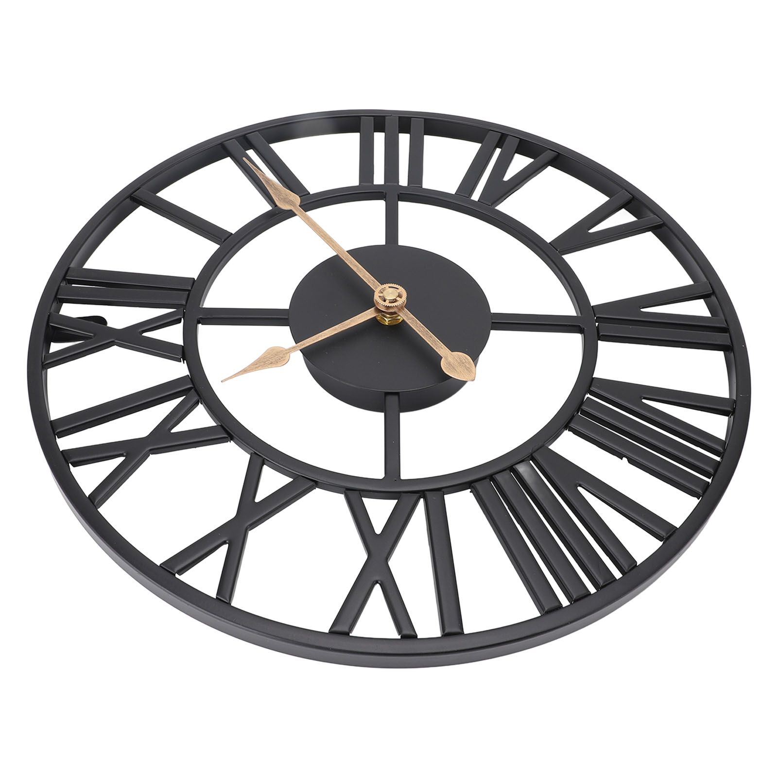Metal Wall Clock Decor Battery Operated Silent Round Retro Style Iron Large view 11