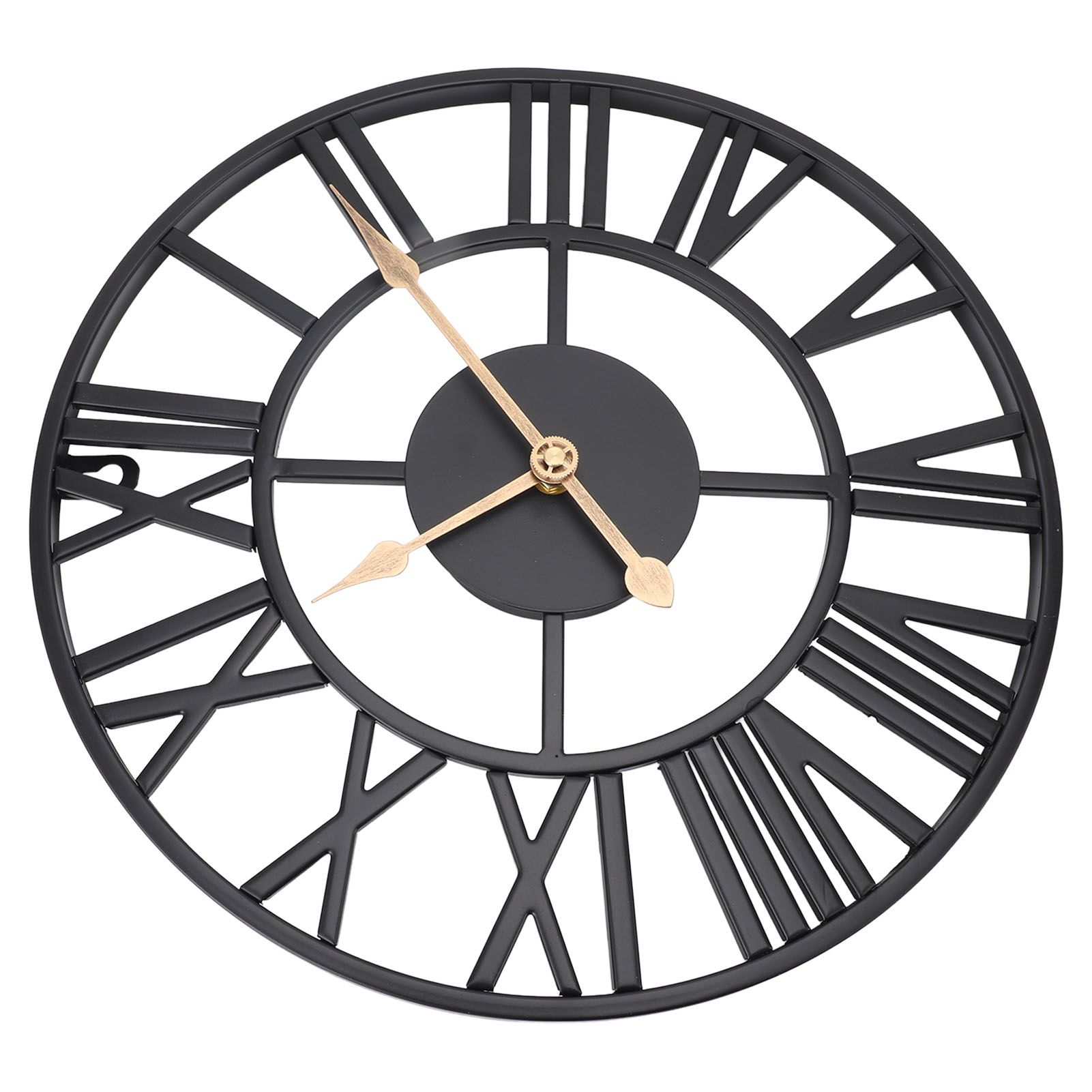 Metal Wall Clock Decor Battery Operated Silent Round Retro Style Iron Large view 12