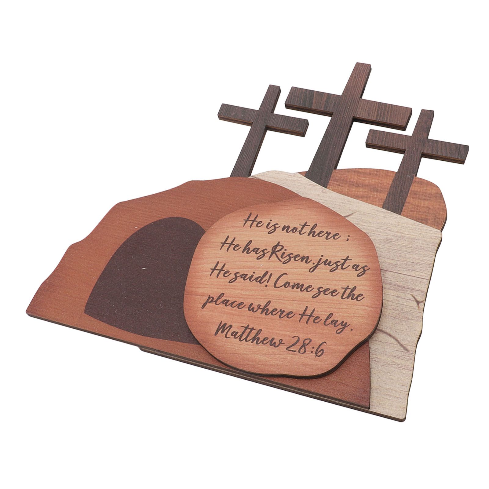 Easter Scene Wooden Decoration Religious Easter Resurrection Scene Empty Tomb