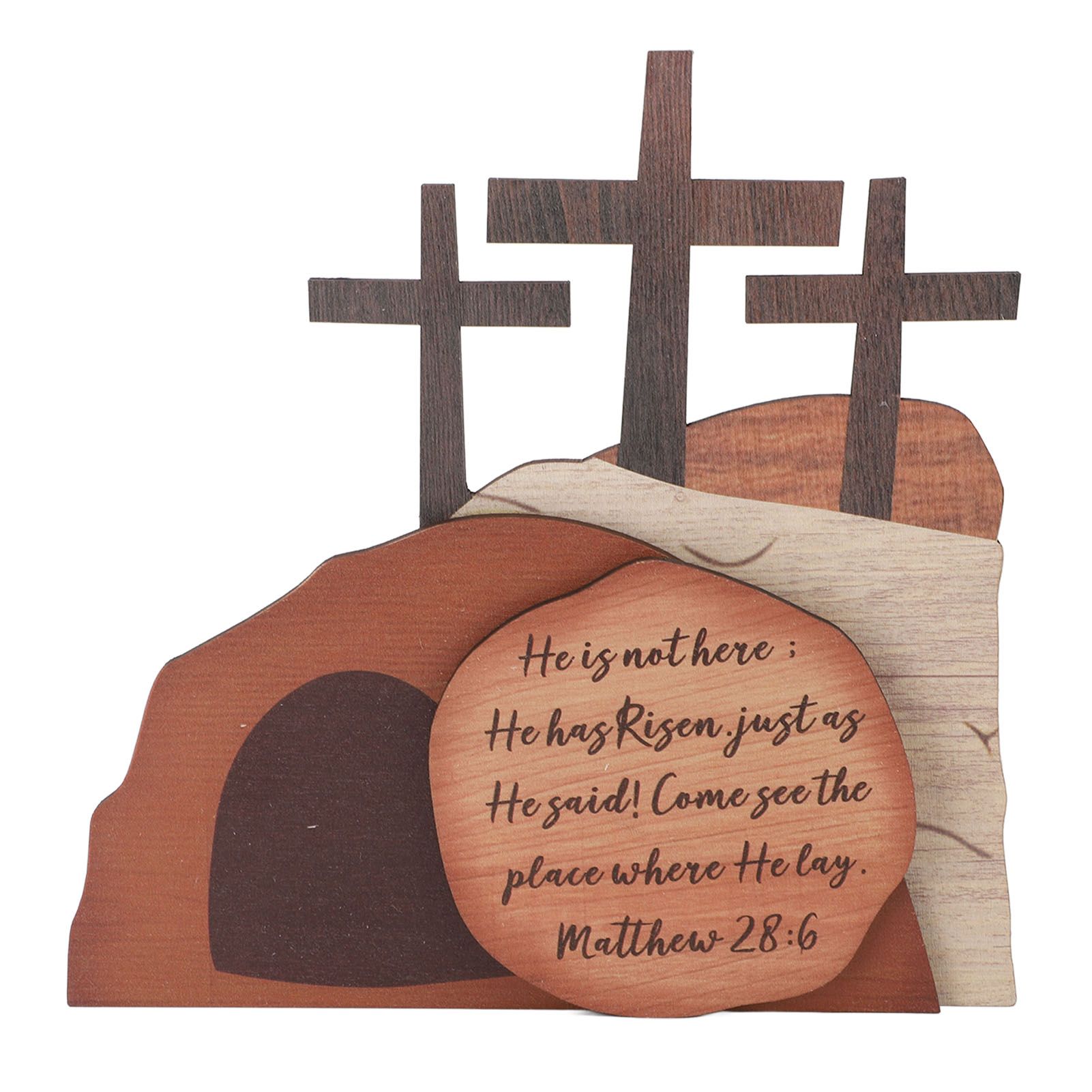 Easter Scene Wooden Decoration Religious Easter Resurrection Scene Empty Tomb view 3