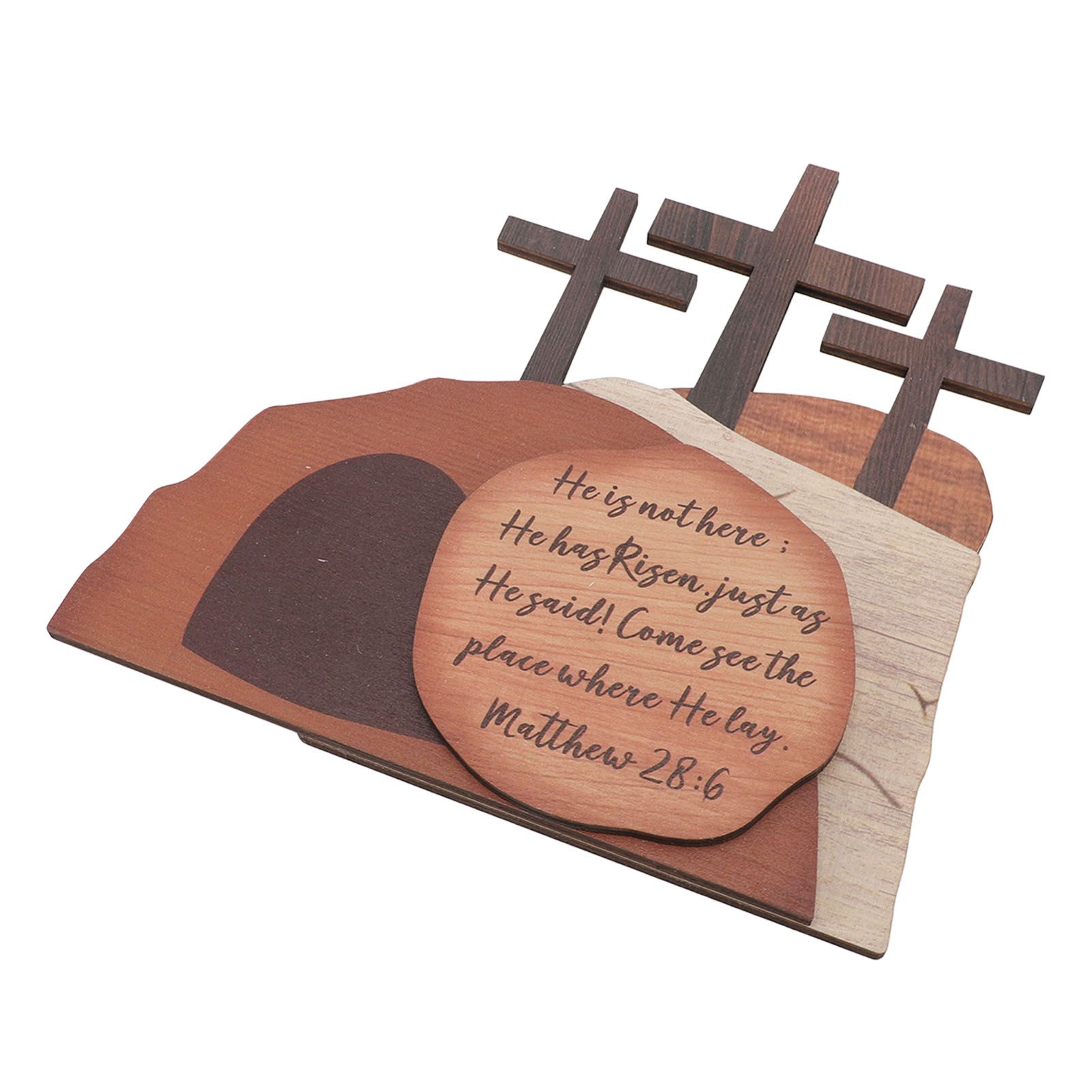 Easter Scene Wooden Decoration Religious Easter Resurrection Scene Empty Tomb view 4
