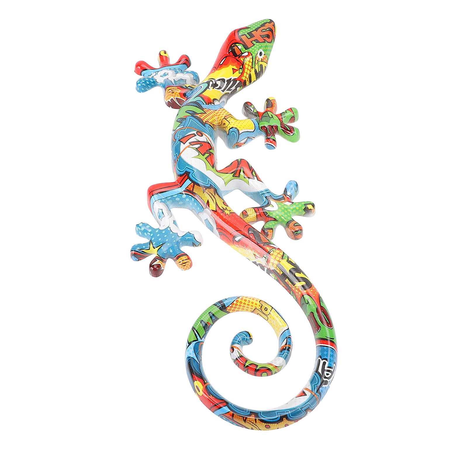 Wall Gecko Hanging Ornament Resin Vibrant Colors Gecko Wall Decor Sculpture view 2