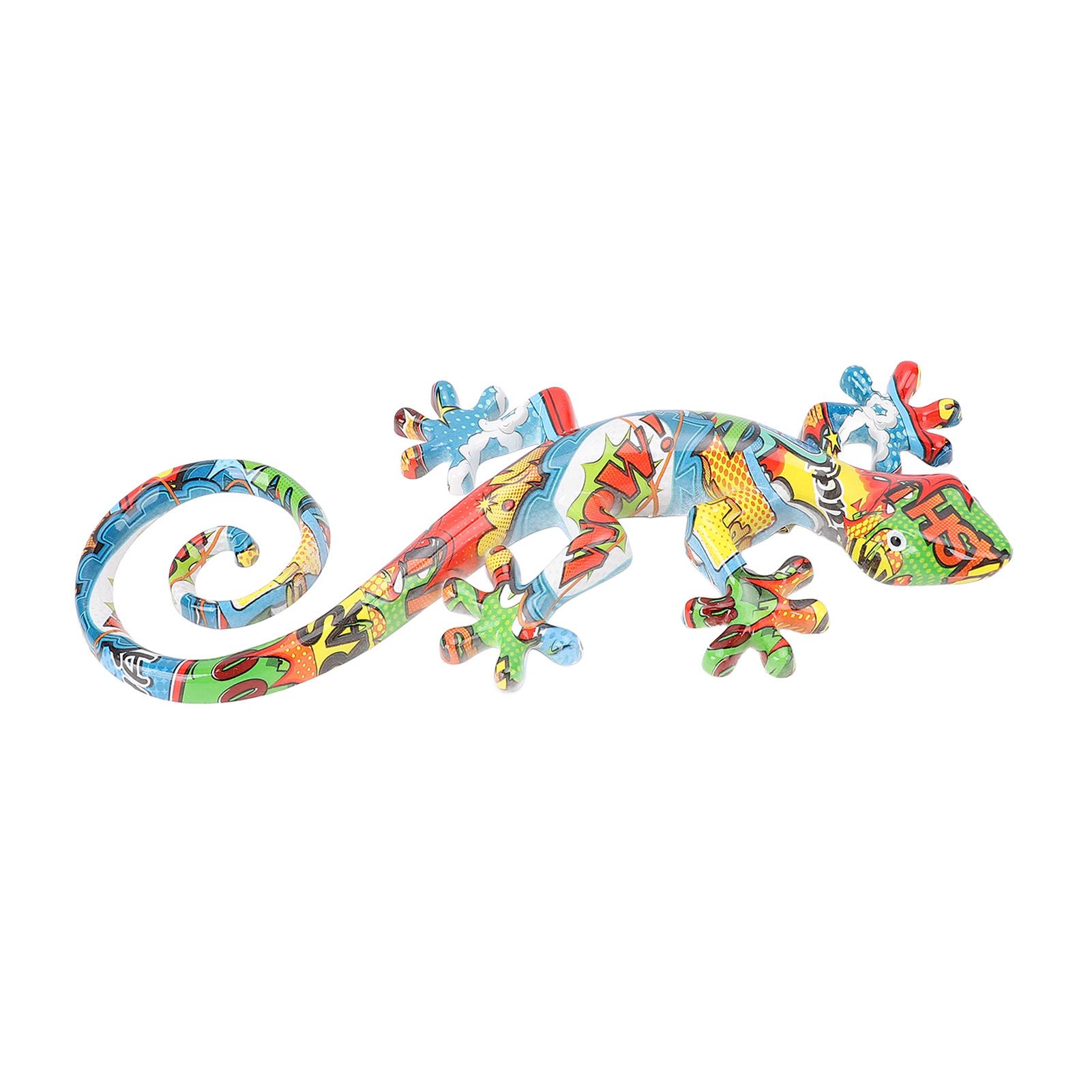 Wall Gecko Hanging Ornament Resin Vibrant Colors Gecko Wall Decor Sculpture view 3