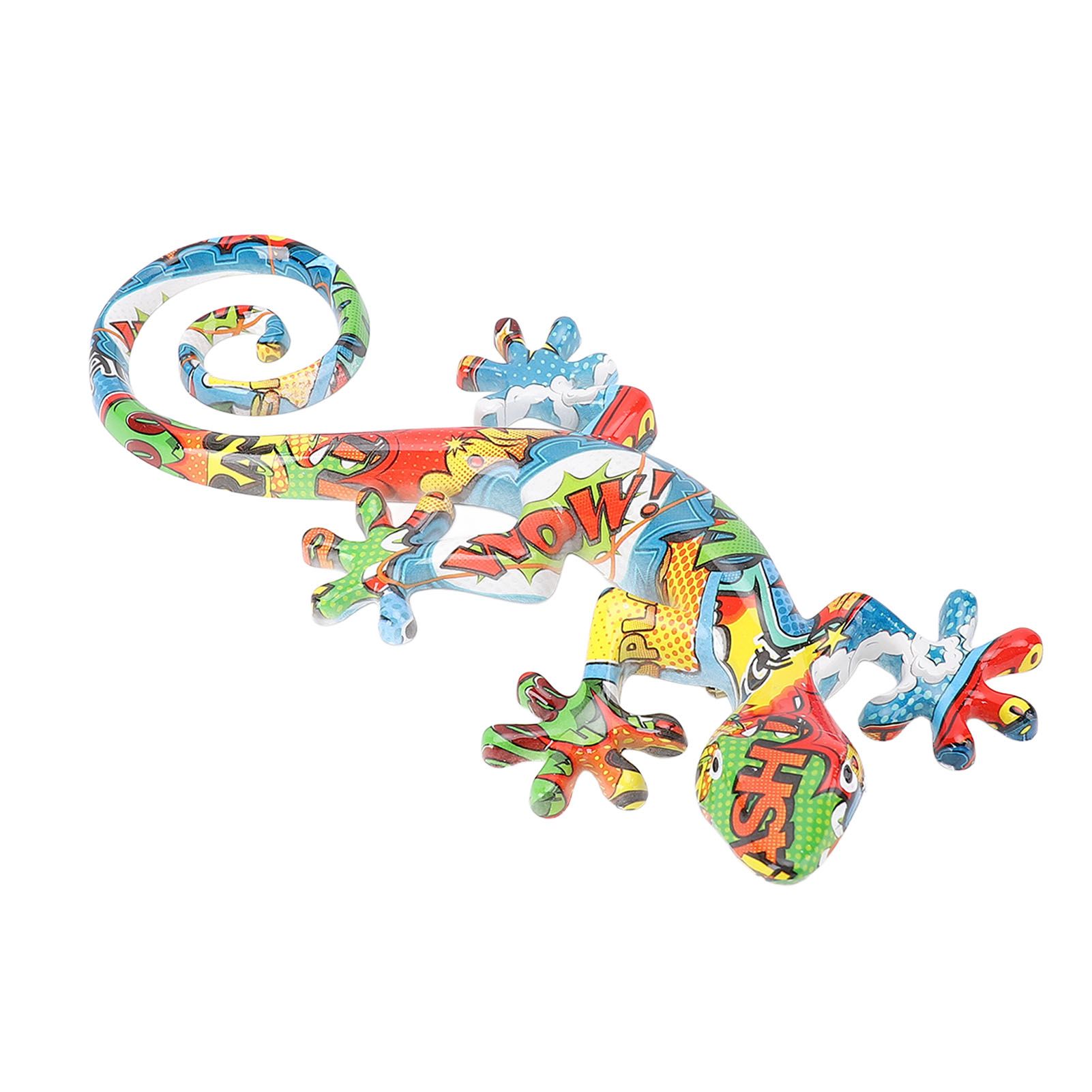 Wall Gecko Hanging Ornament Resin Vibrant Colors Gecko Wall Decor Sculpture view 4