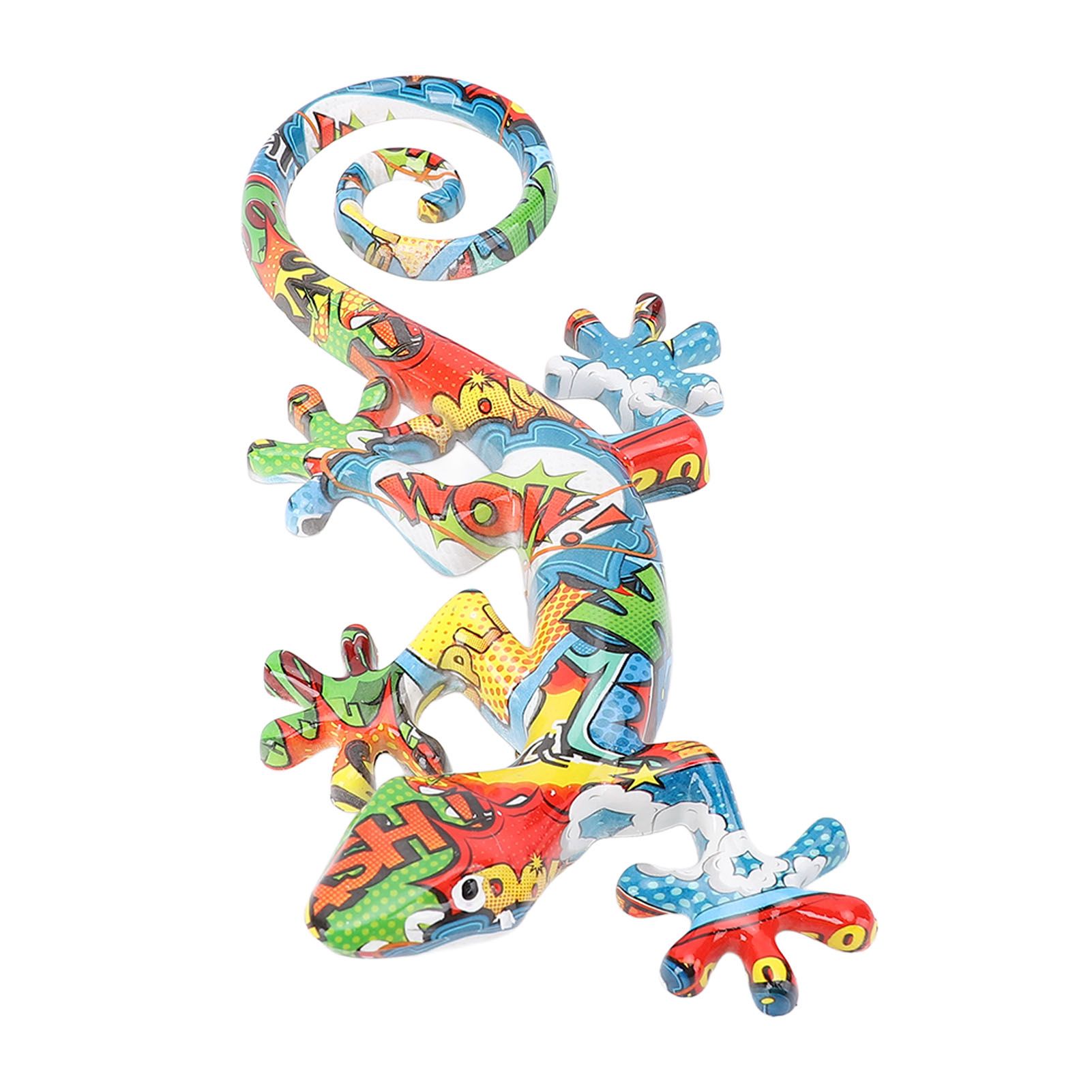 Wall Gecko Hanging Ornament Resin Vibrant Colors Gecko Wall Decor Sculpture view 5