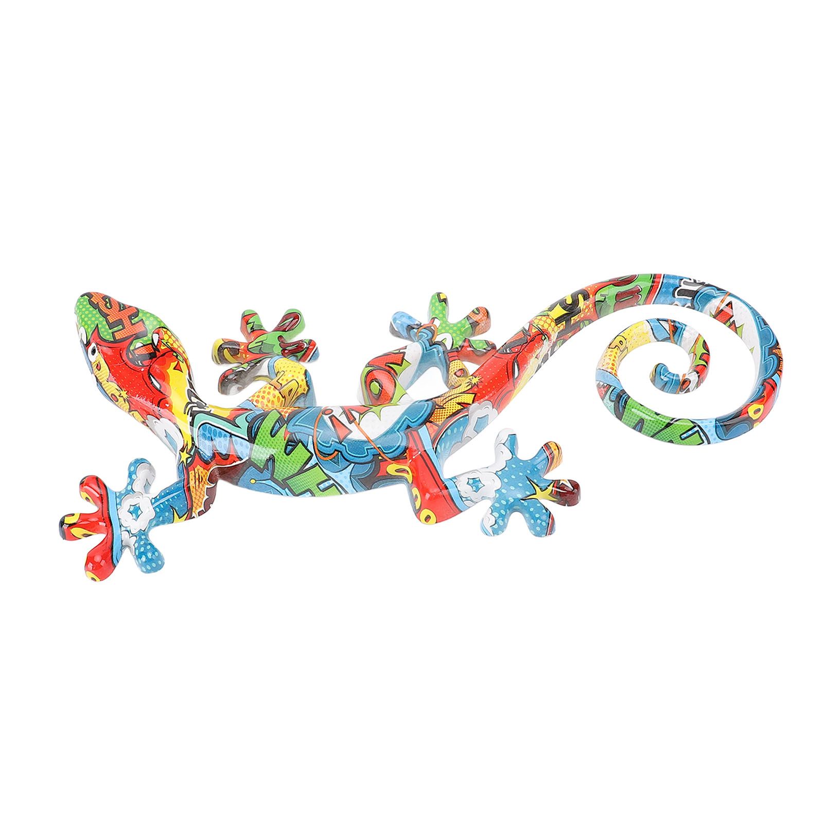 Wall Gecko Hanging Ornament Resin Vibrant Colors Gecko Wall Decor Sculpture view 7