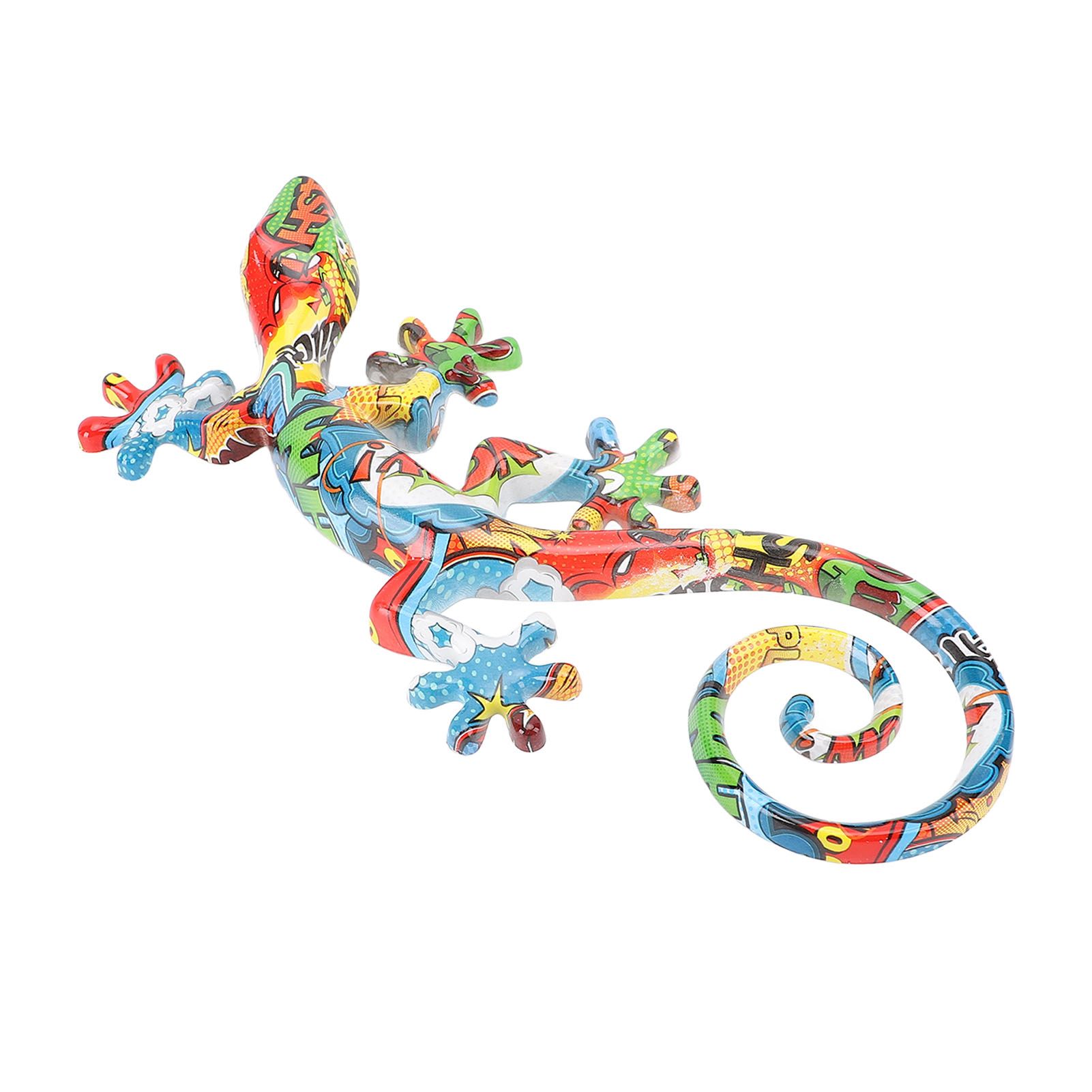 Wall Gecko Hanging Ornament Resin Vibrant Colors Gecko Wall Decor Sculpture view 8