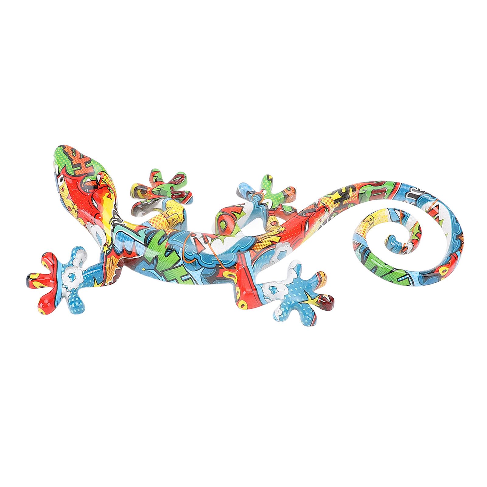 Wall Gecko Hanging Ornament Resin Vibrant Colors Gecko Wall Decor Sculpture view 10
