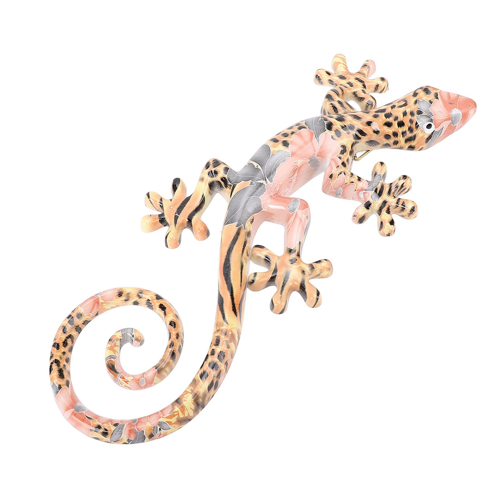 Wall Gecko Hanging Ornament Resin Vibrant Colors Gecko Wall Decor Sculpture view 2