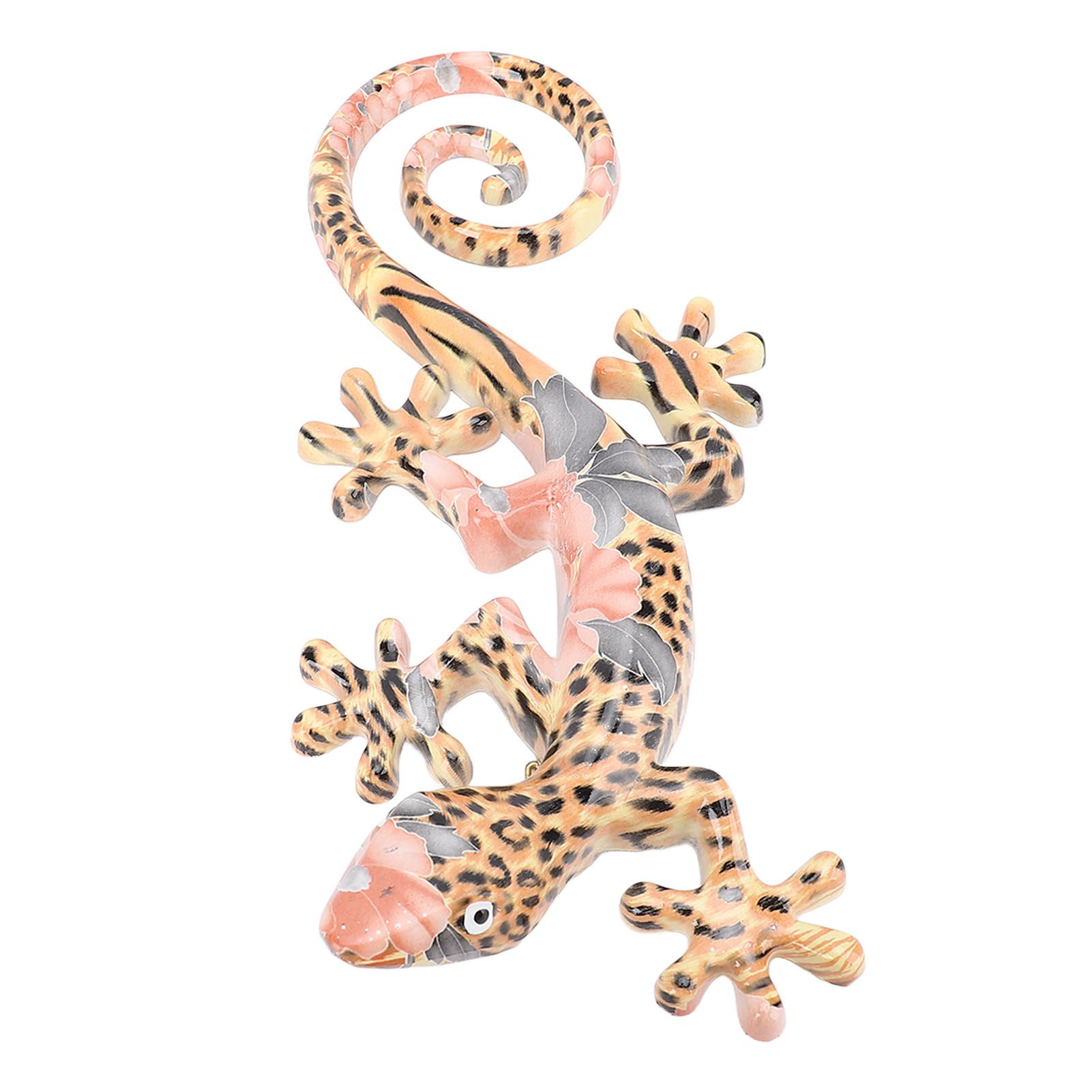 Wall Gecko Hanging Ornament Resin Vibrant Colors Gecko Wall Decor Sculpture view 4