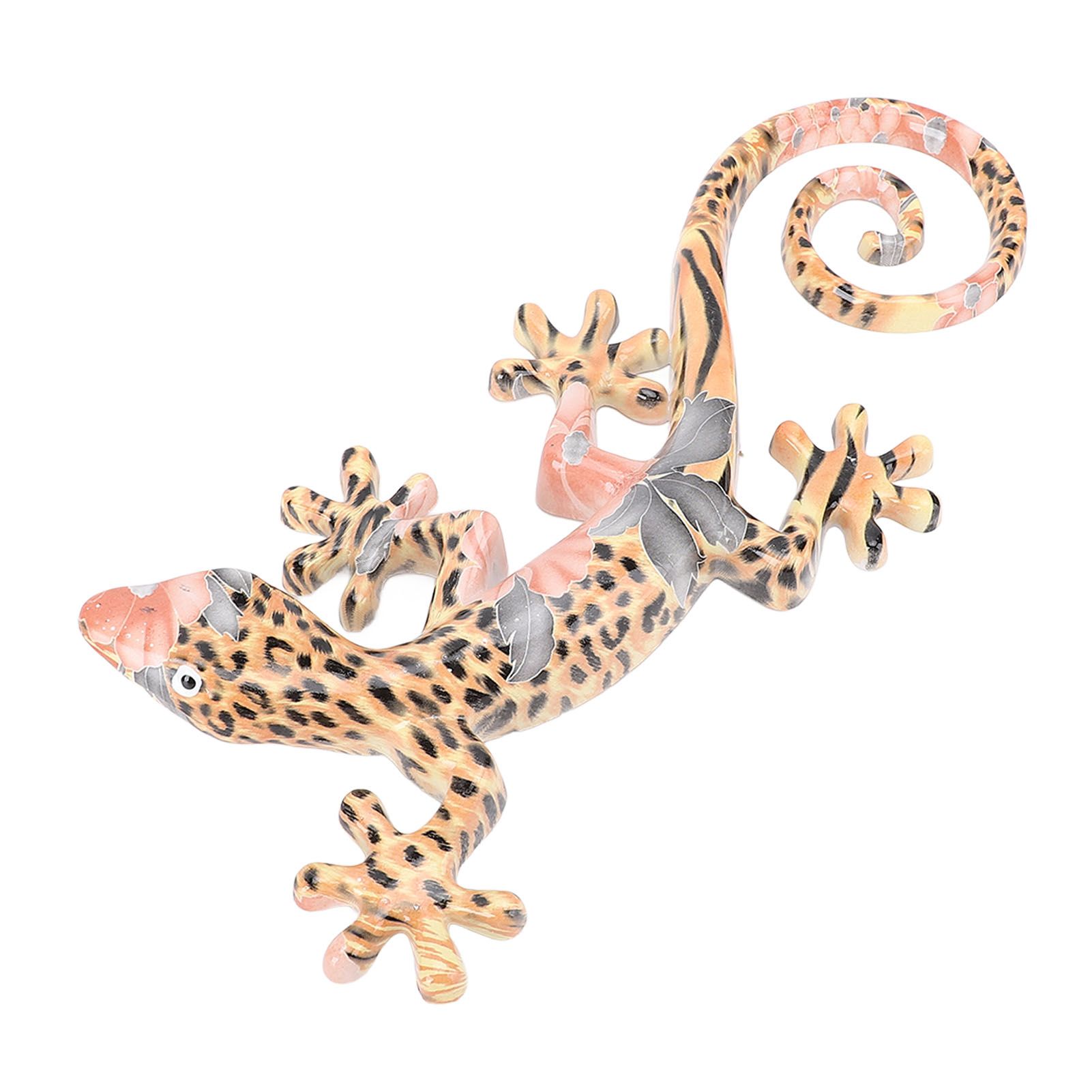 Wall Gecko Hanging Ornament Resin Vibrant Colors Gecko Wall Decor Sculpture view 5