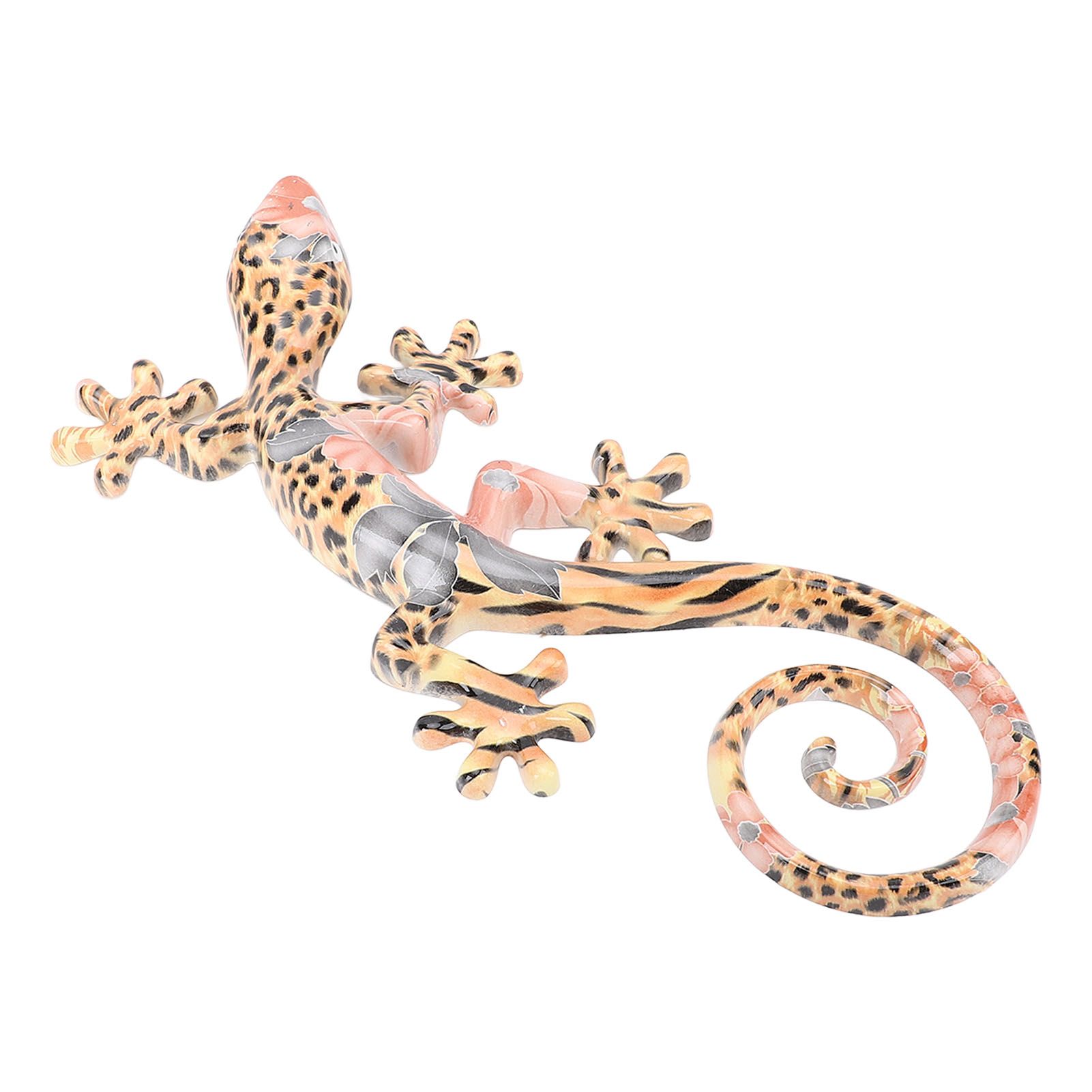 Wall Gecko Hanging Ornament Resin Vibrant Colors Gecko Wall Decor Sculpture view 7