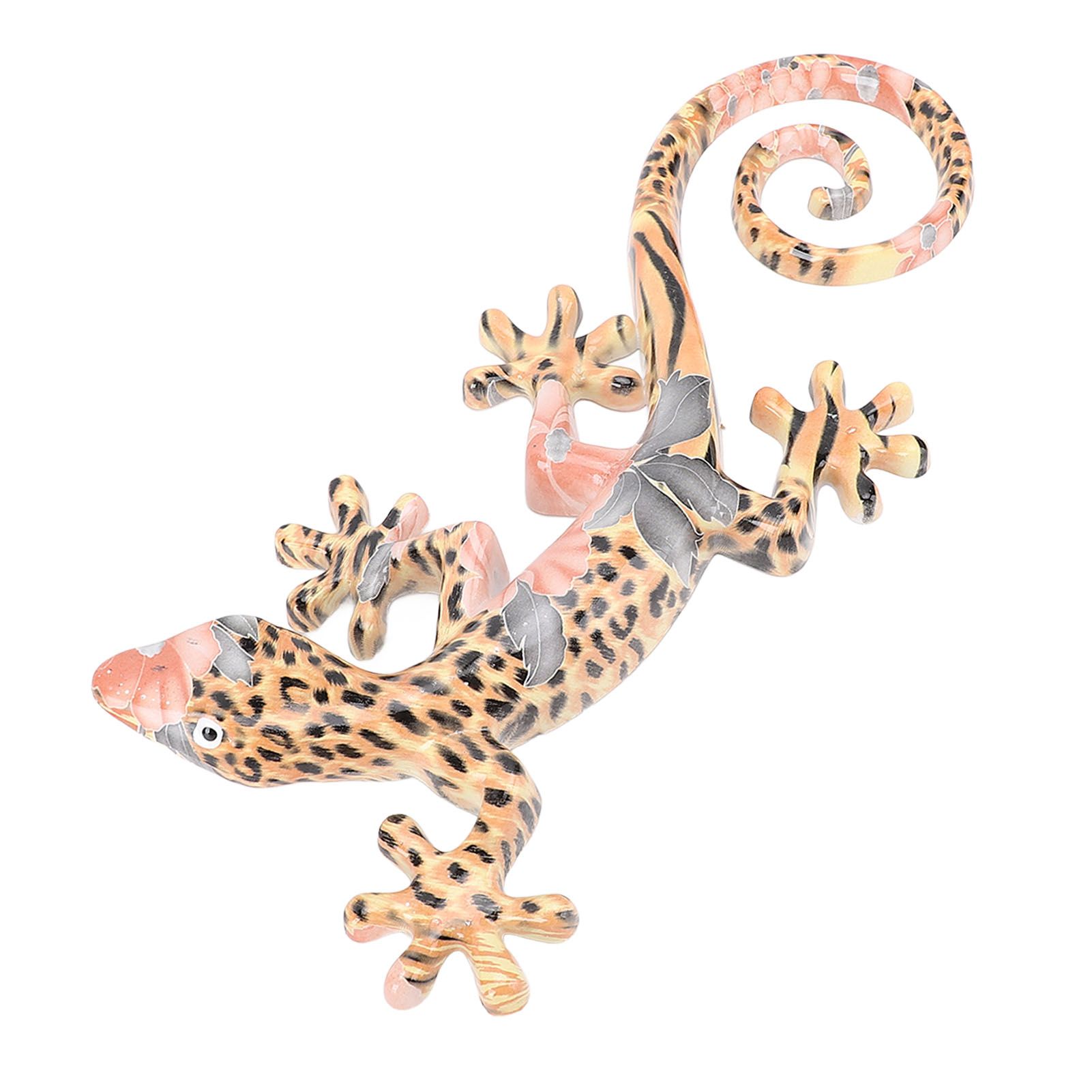 Wall Gecko Hanging Ornament Resin Vibrant Colors Gecko Wall Decor Sculpture view 9