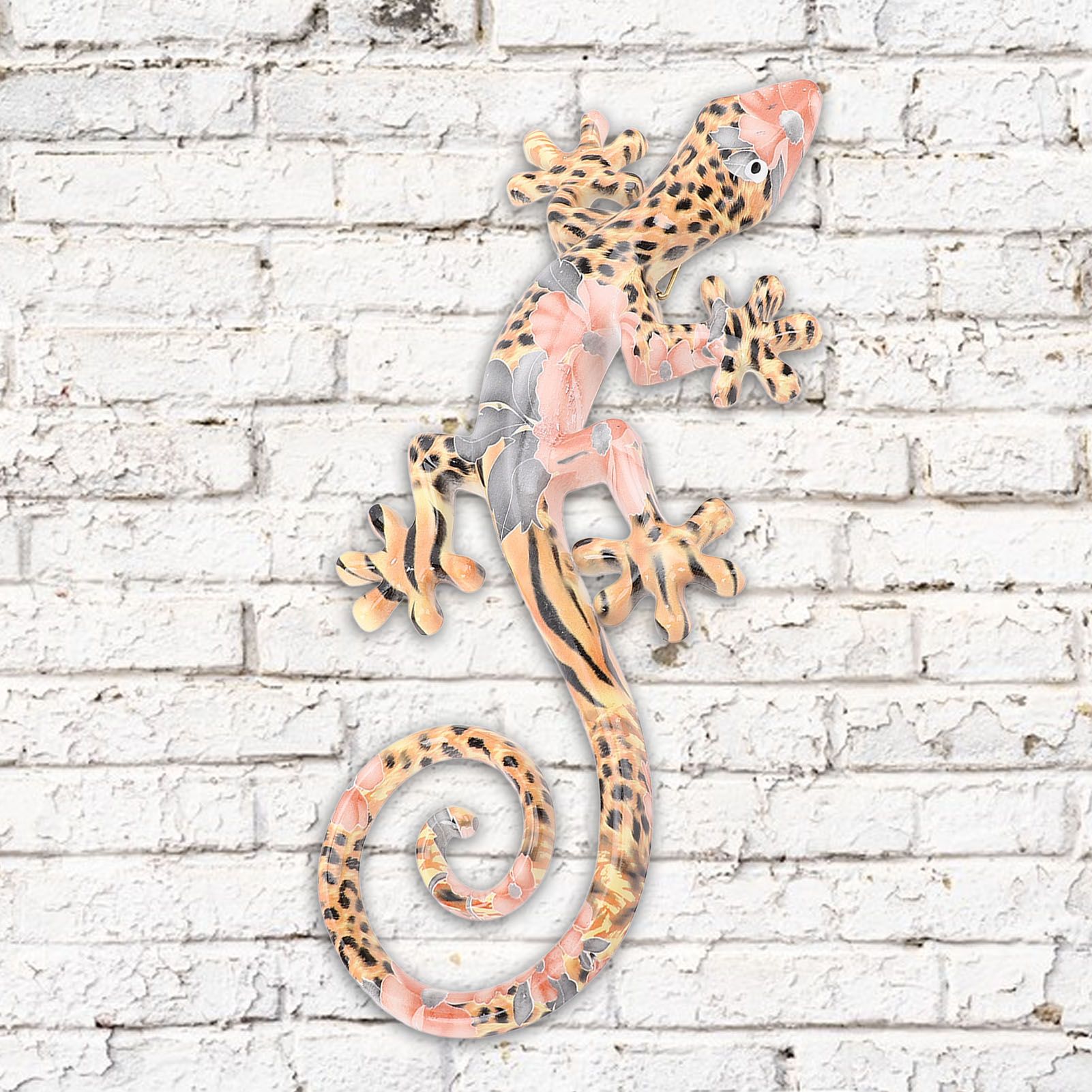 Wall Gecko Hanging Ornament Resin Vibrant Colors Gecko Wall Decor Sculpture view 12