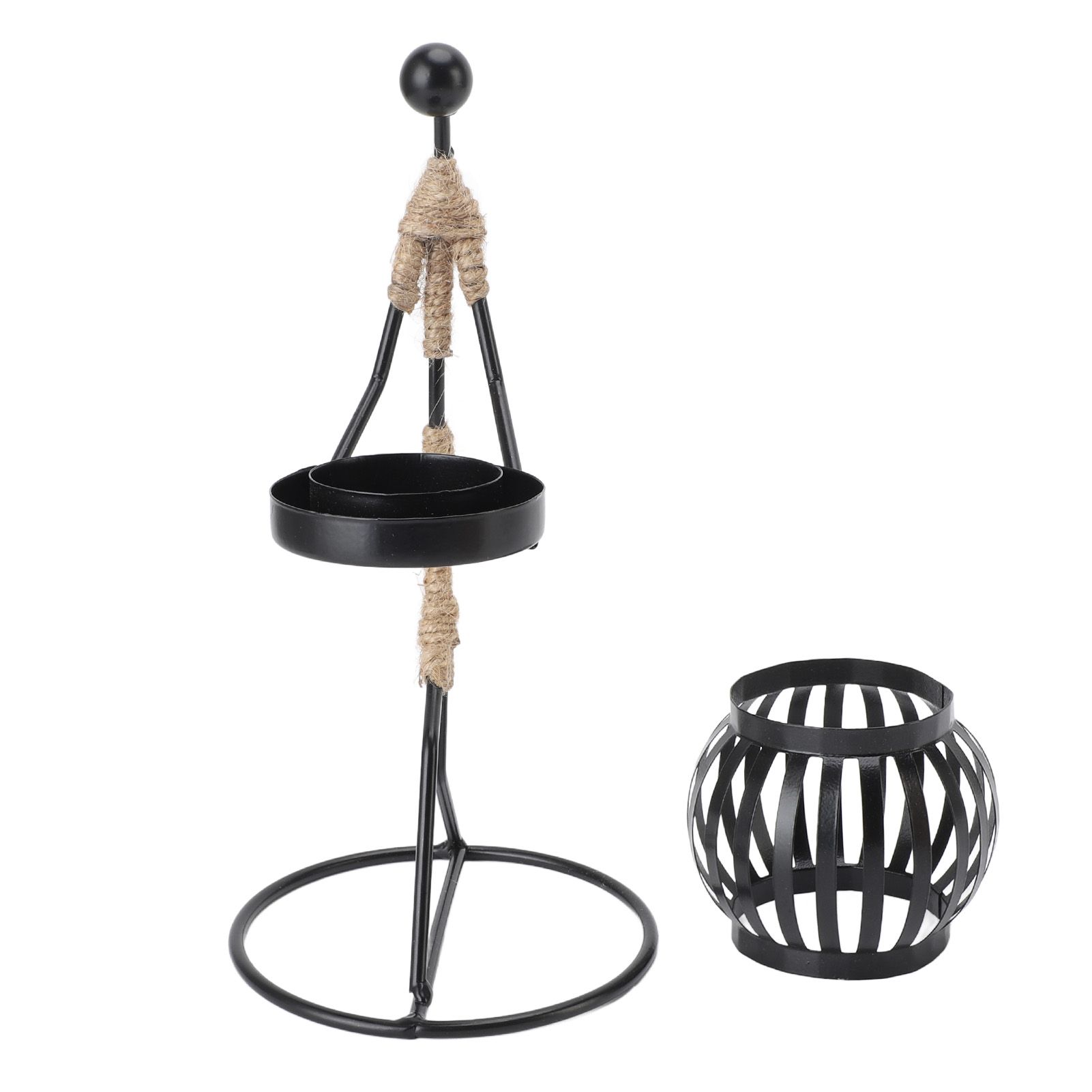Modern Iron Figure Candlestick Holder Metal Rustic Candle Stand Art Ornament view 3