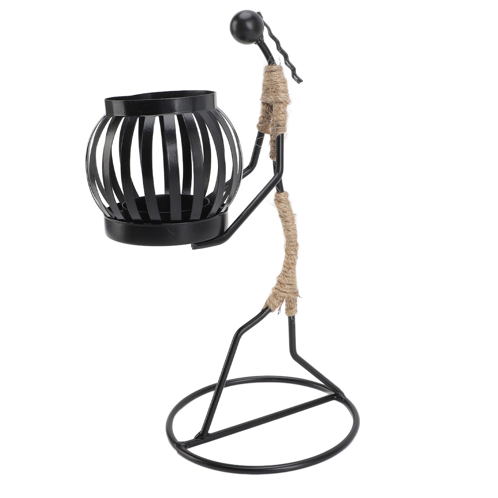 Modern Iron Figure Candlestick Holder Metal Rustic Candle Stand Art Ornament view 6