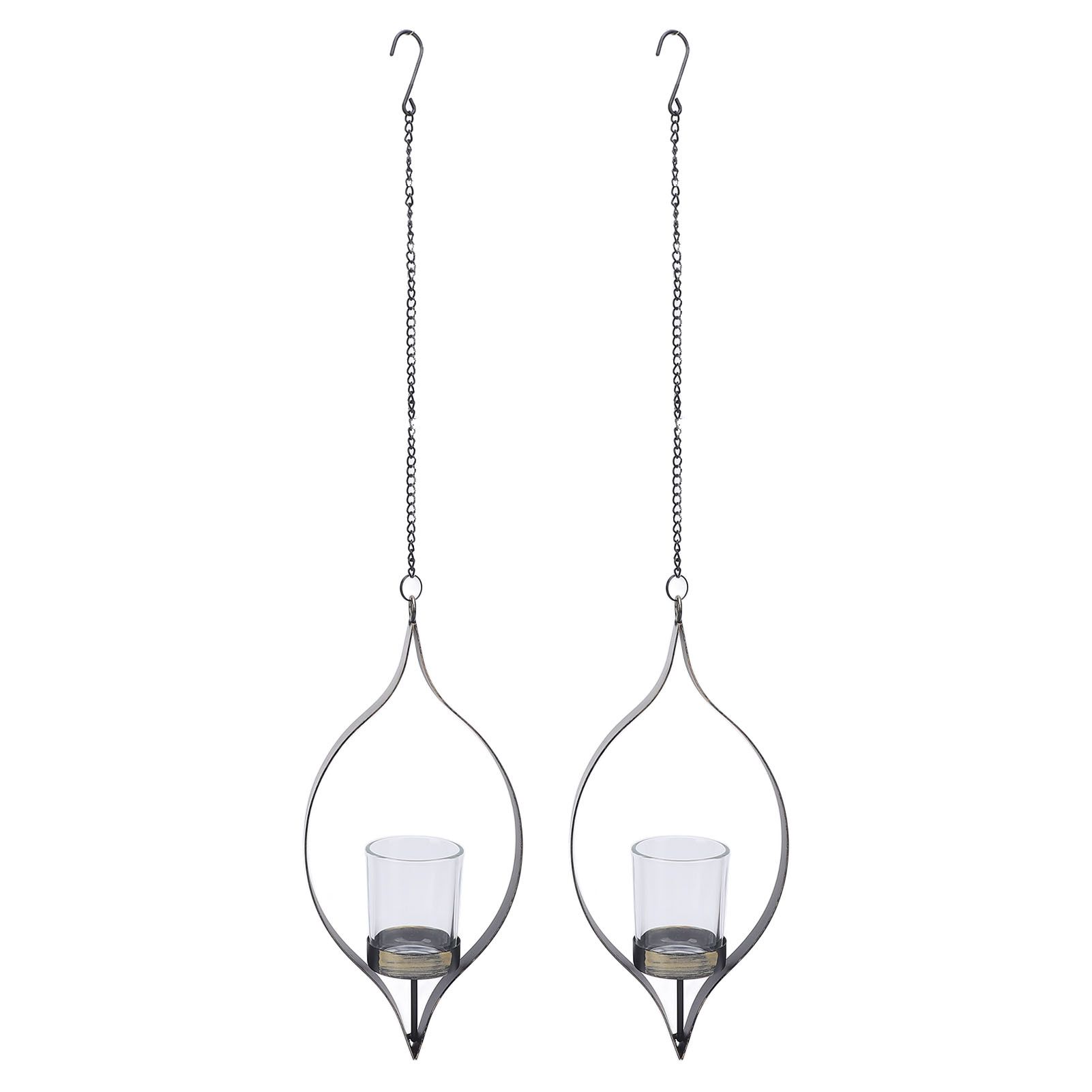 2 Pcs Metal Hanging Candle Holder Vintage Decorative Iron Wall Candle Sconce