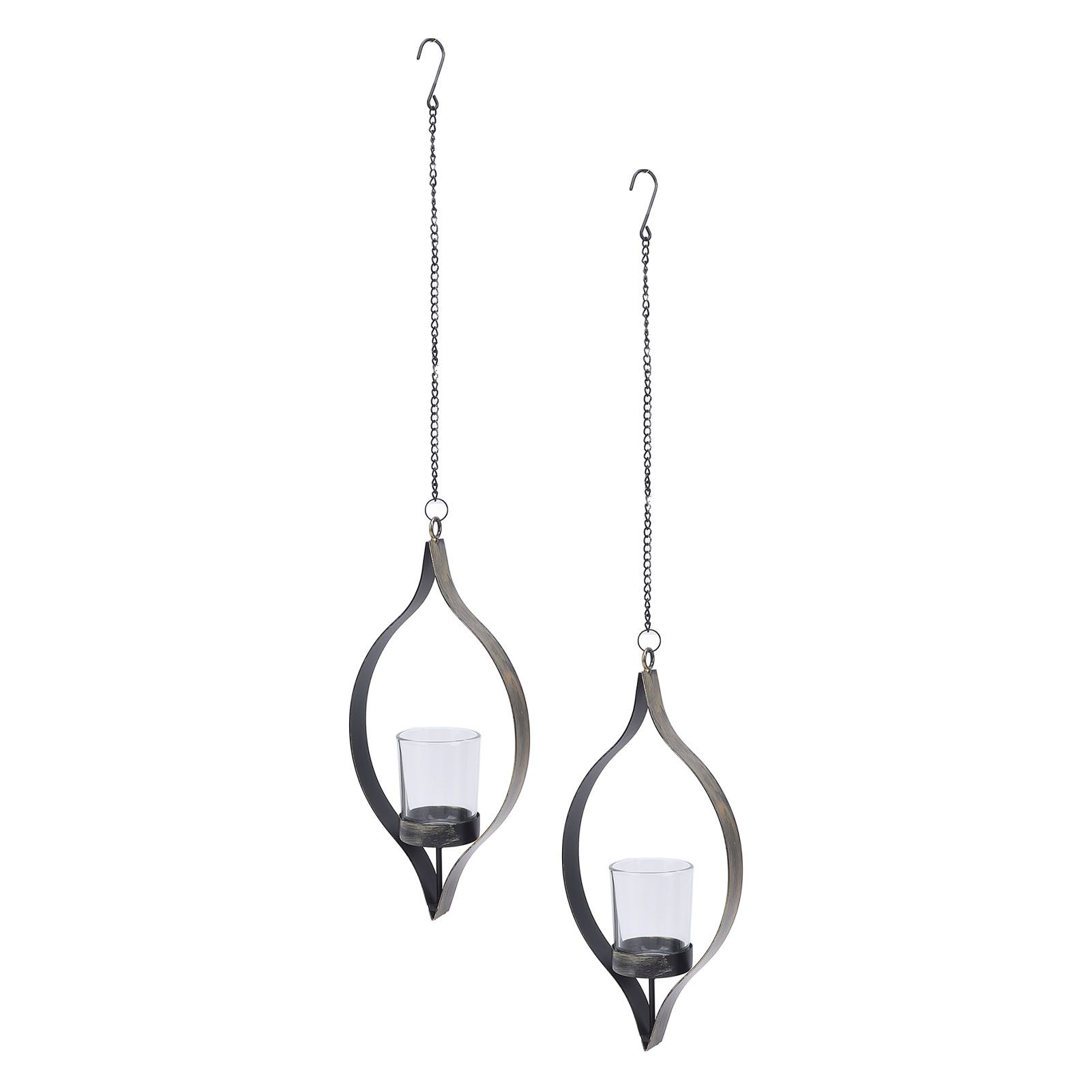 2 Pcs Metal Hanging Candle Holder Vintage Decorative Iron Wall Candle Sconce view 6