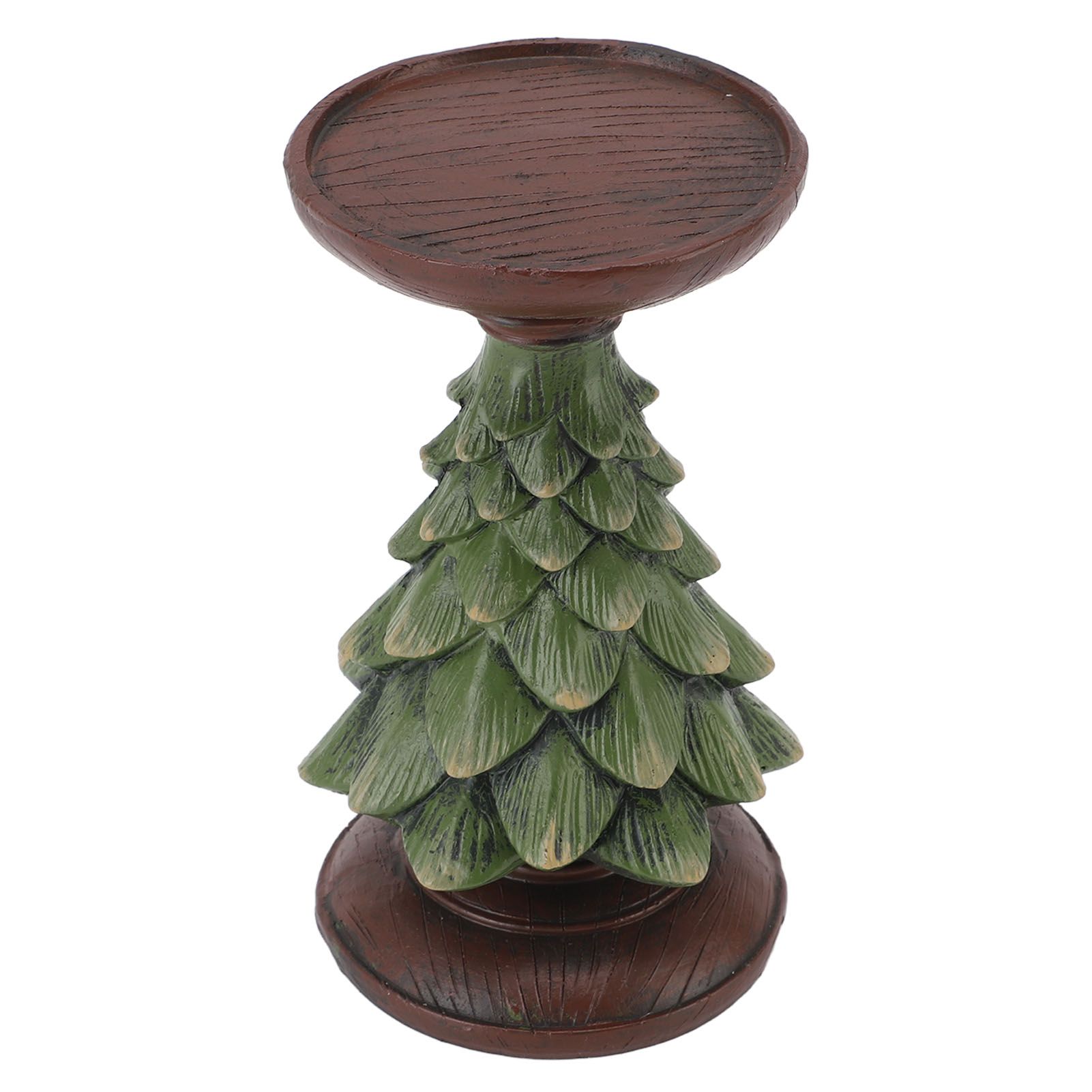 Resin Candle Holder Vintage Home Decor Pillar Xmas Tree Candle Stand Tealight view 6