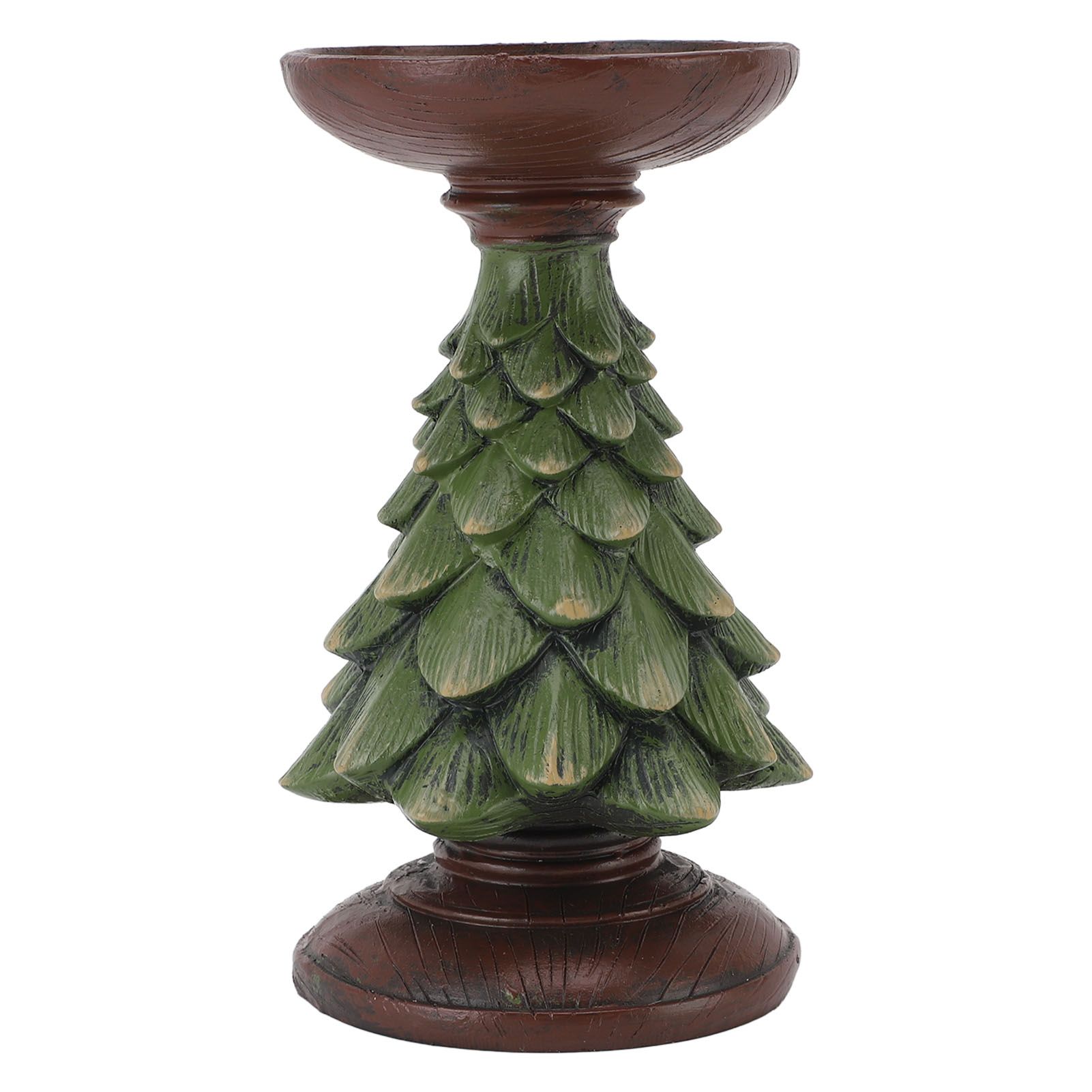 Resin Candle Holder Vintage Home Decor Pillar Xmas Tree Candle Stand Tealight view 3