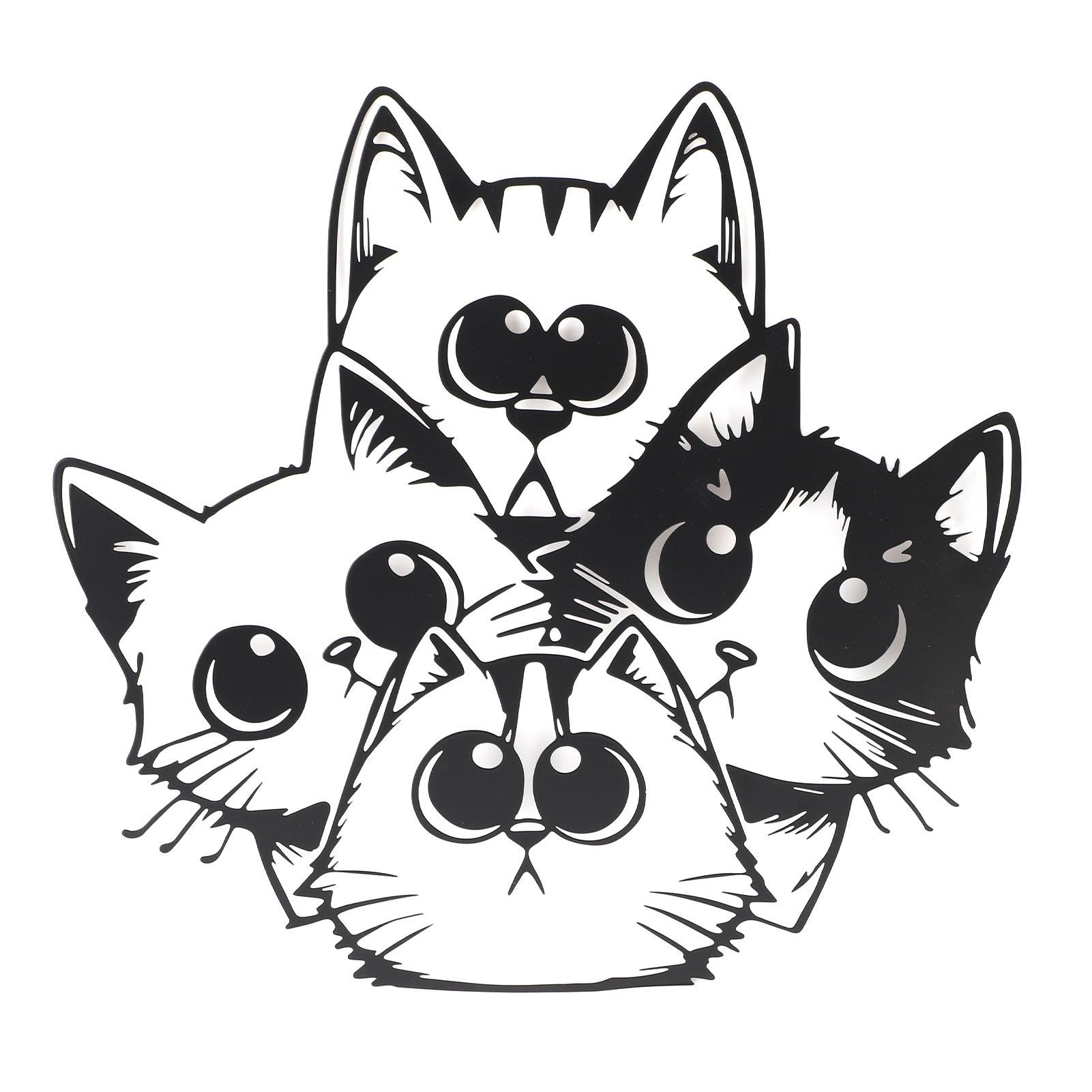 Cat Metal Wall Art Decor Iron Cute Cat Minimalist Wall Hanging Sculpture for view 3