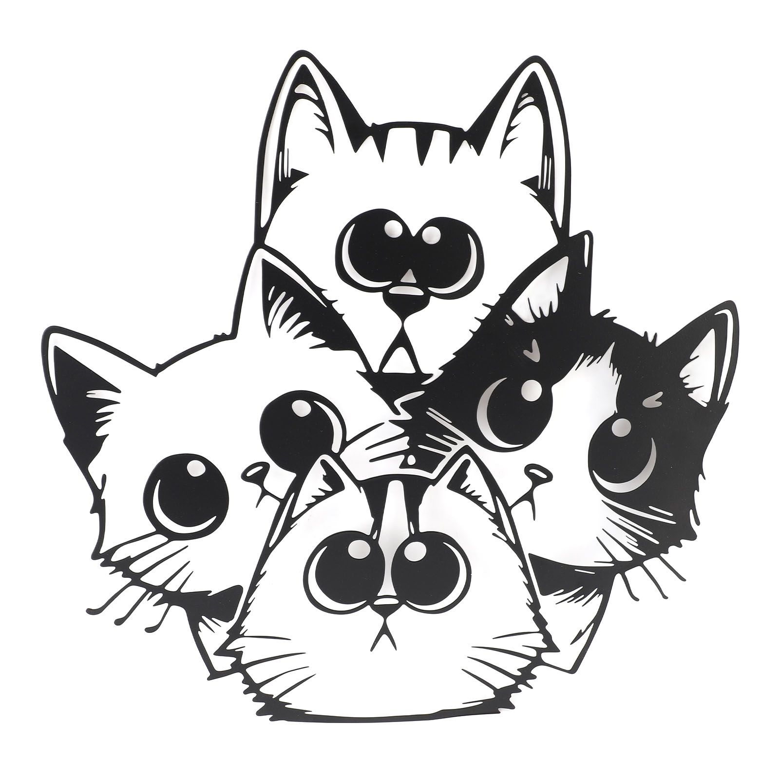 Cat Metal Wall Art Decor Iron Cute Cat Minimalist Wall Hanging Sculpture for view 4
