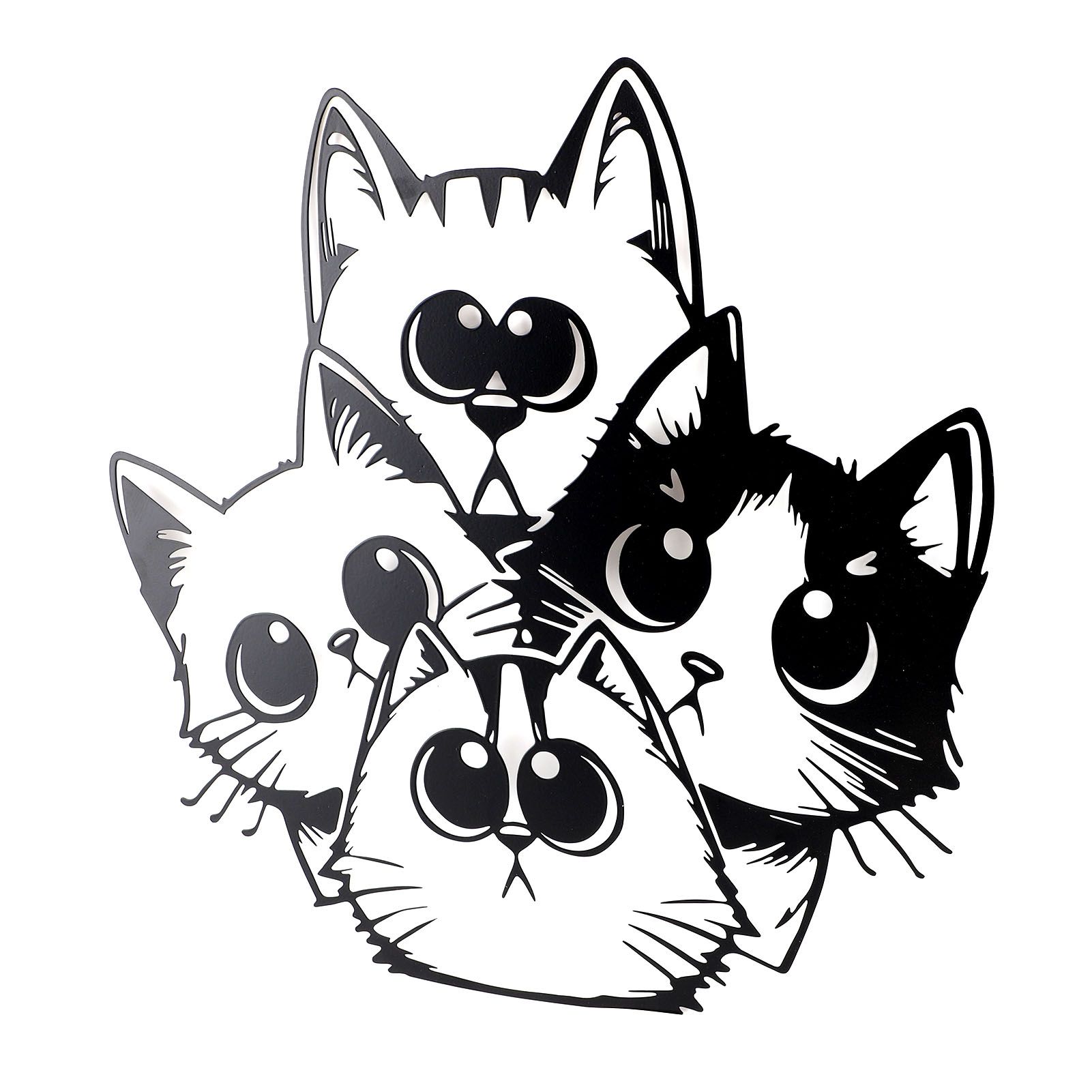 Cat Metal Wall Art Decor Iron Cute Cat Minimalist Wall Hanging Sculpture for view 6