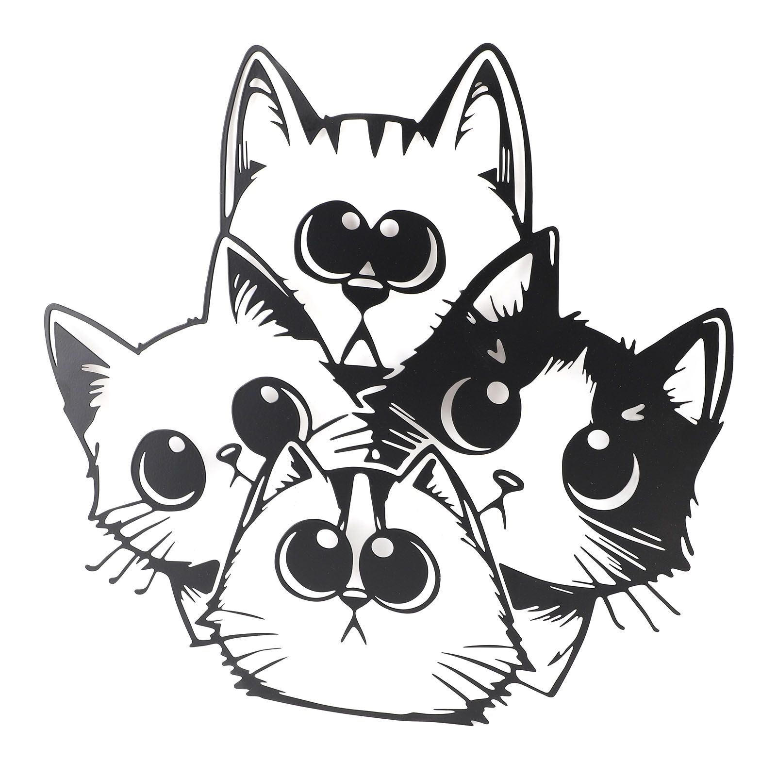 Cat Metal Wall Art Decor Iron Cute Cat Minimalist Wall Hanging Sculpture for view 8